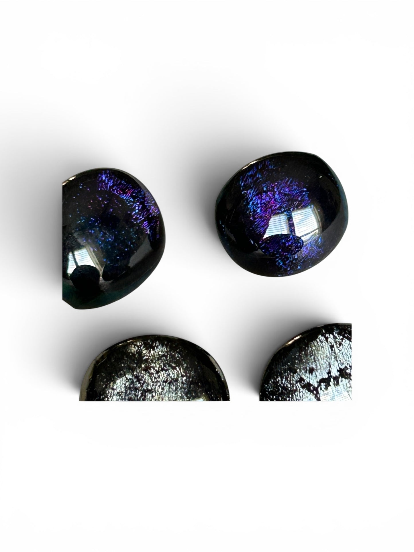 Homemade Fused Glass Dragon Scale Earrings