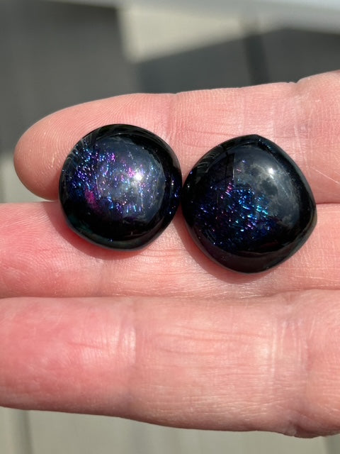 Homemade Fused Glass Dragon Scale Earrings