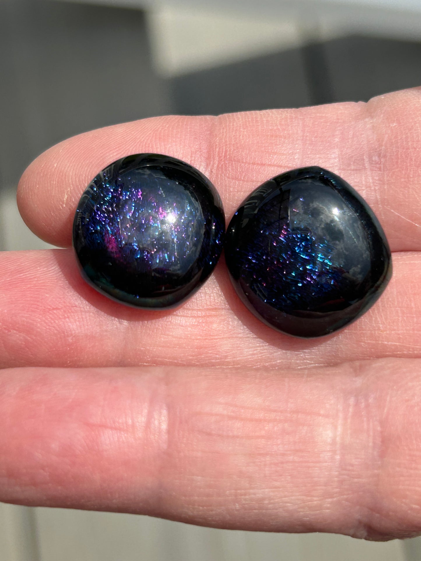 Homemade Fused Glass Dragon Scale Earrings