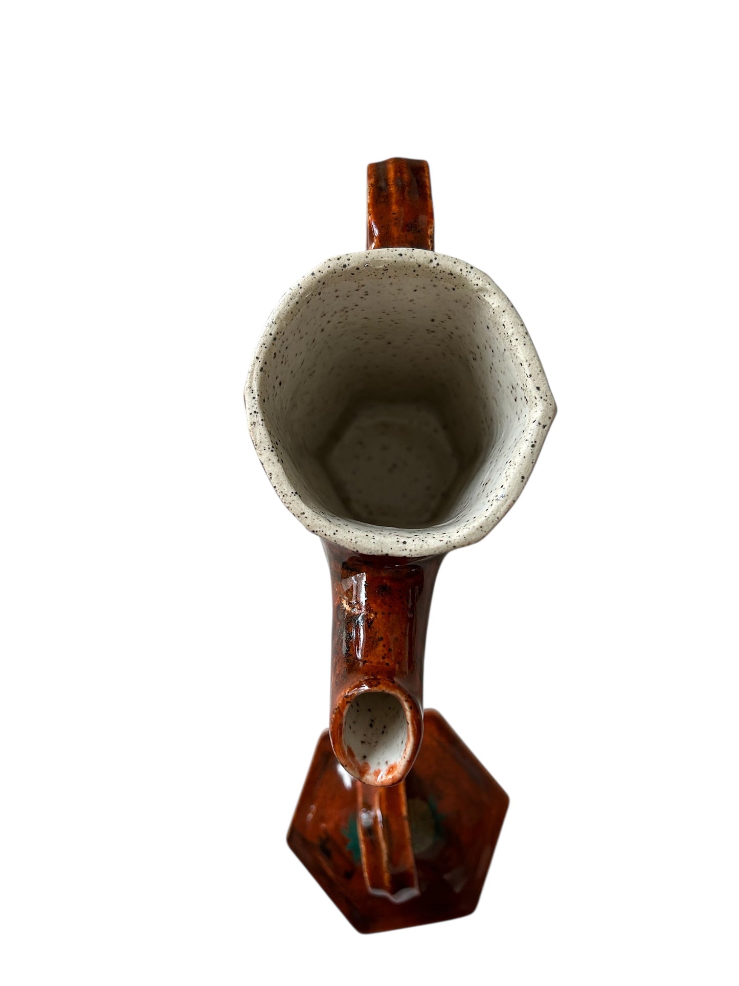 Tall Extruded Teapot with "Welcome" Ceramic Decals in Woodland Brown