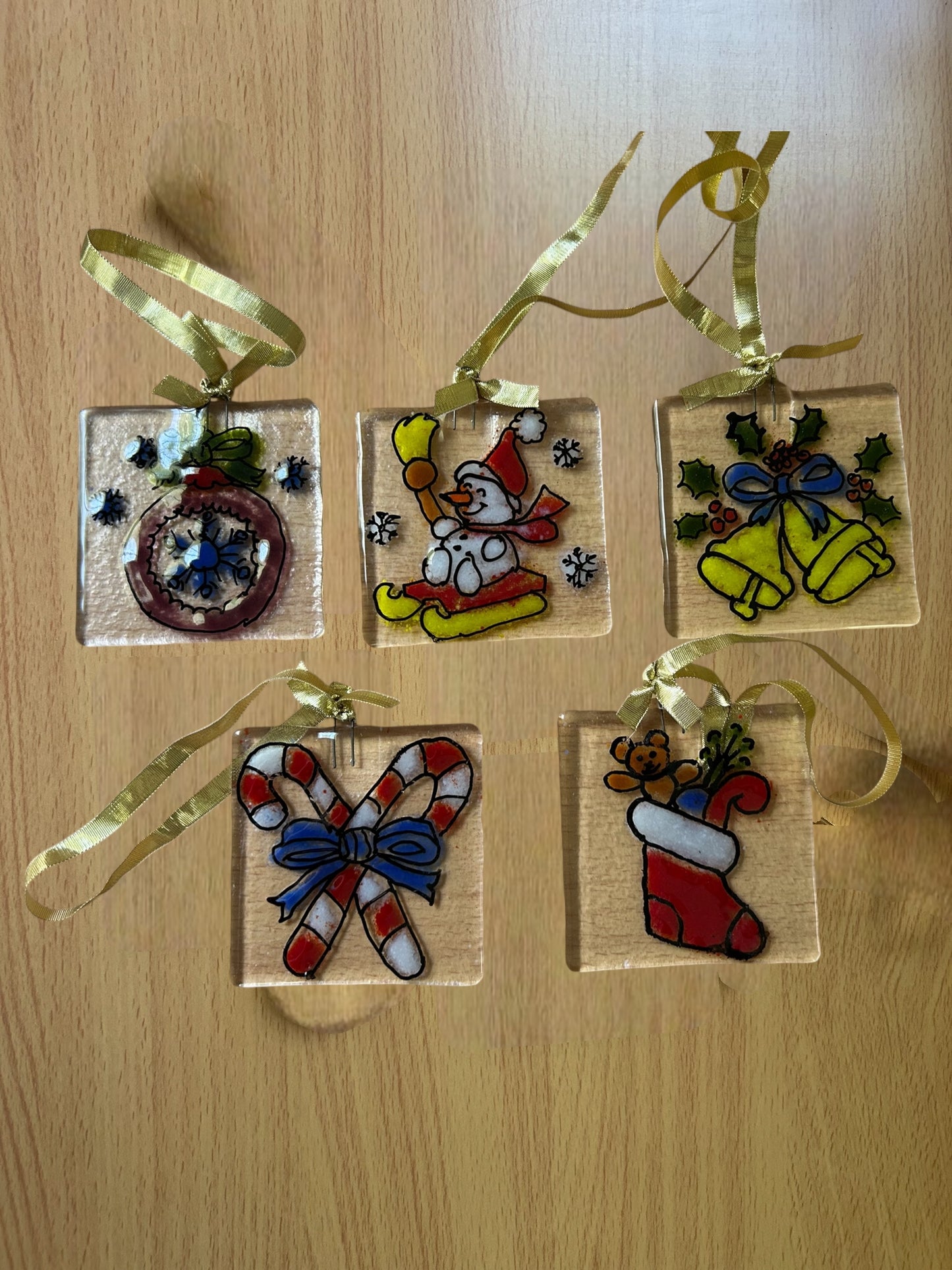 Homemade Fused Glass Frit Ornaments