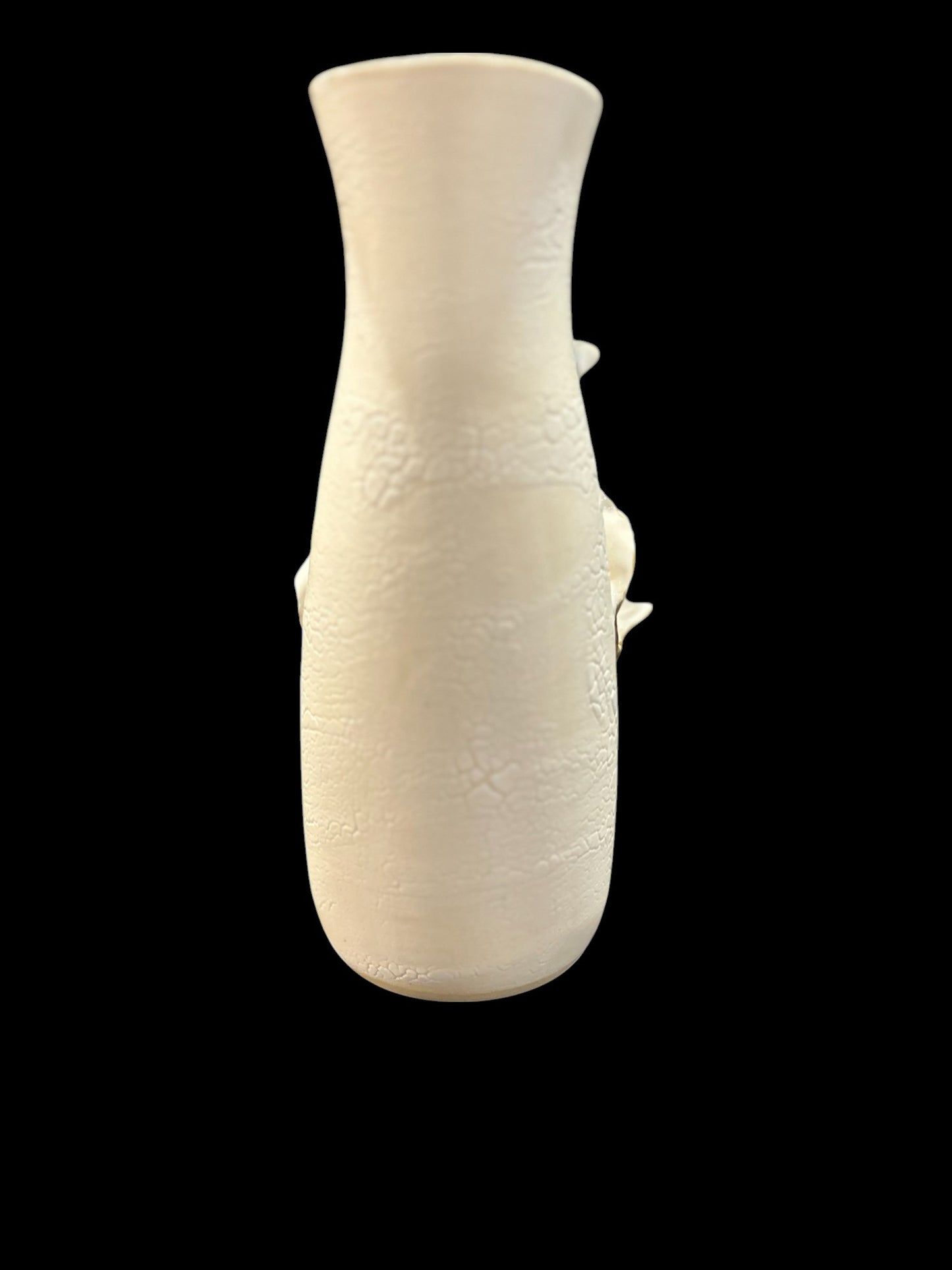 Slip Cast Vase with Sculpted Iris with Gold Leaf Accents 7"