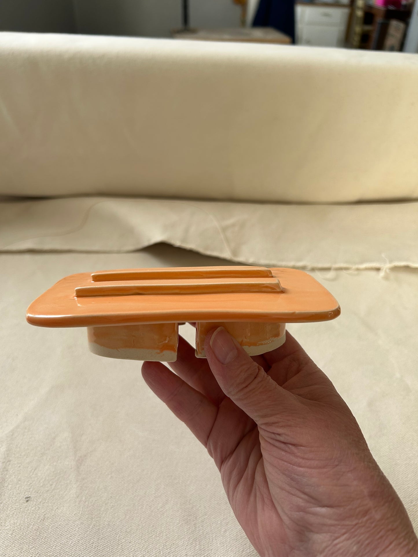 Pedestal Soap Dish #56 in Tangelo Orange