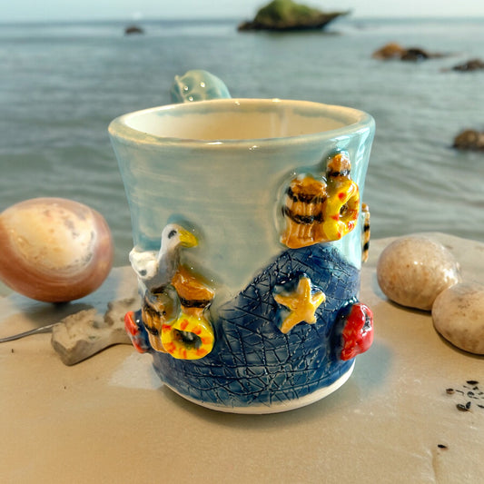 Sculpture Mug #4 with Fresh Catch Design