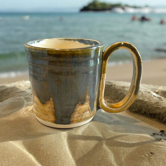 Wheel-Thrown Sea and Sand Mug #5