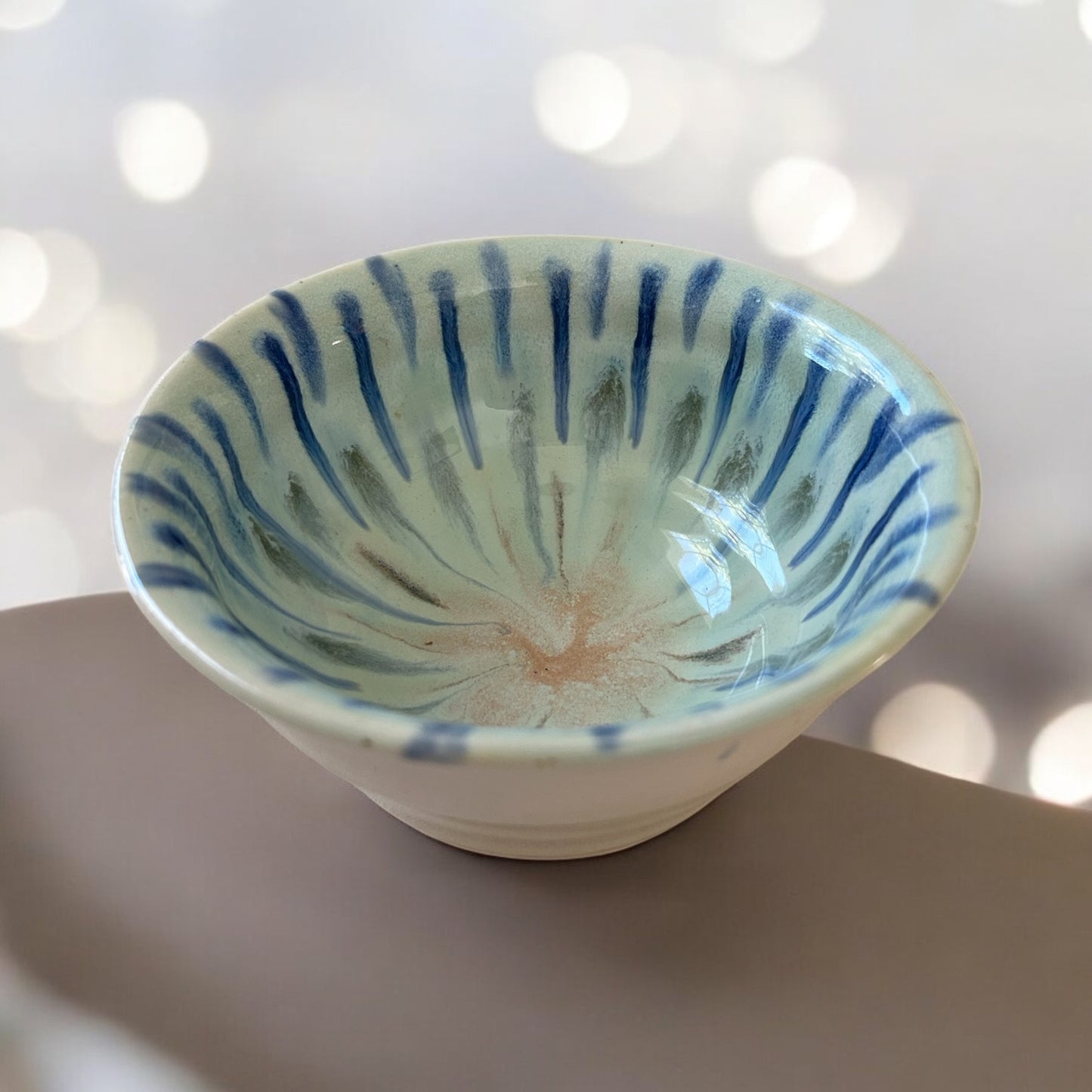 Small Wheel-Thrown General-Purpose Bowl #21 with Peacock Glaze