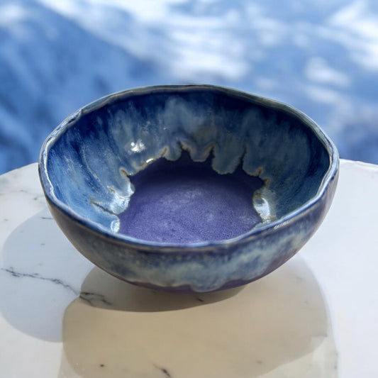 Small 5" Slip Cast Snack Bowl #87 in Aspen Blue