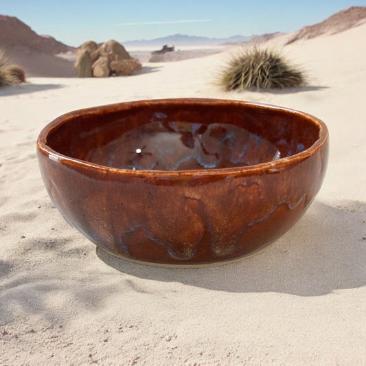 Small 5" Slip Cast Snack Bowl #88 in Deep Sienna Speckle
