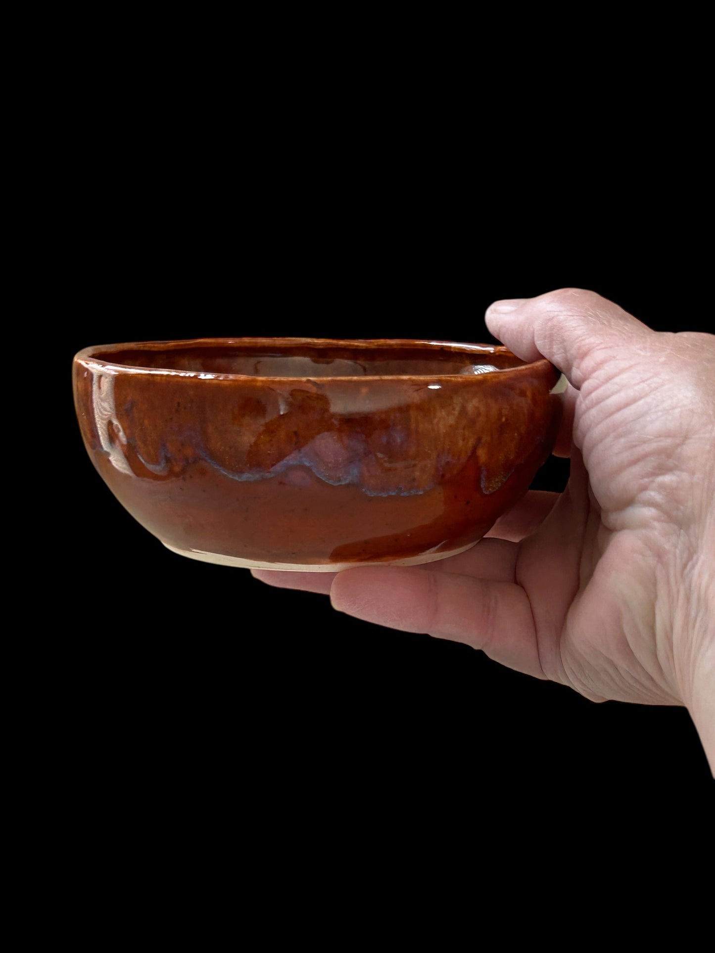 Small 5" Slip Cast Snack Bowl #88 in Deep Sienna Speckle