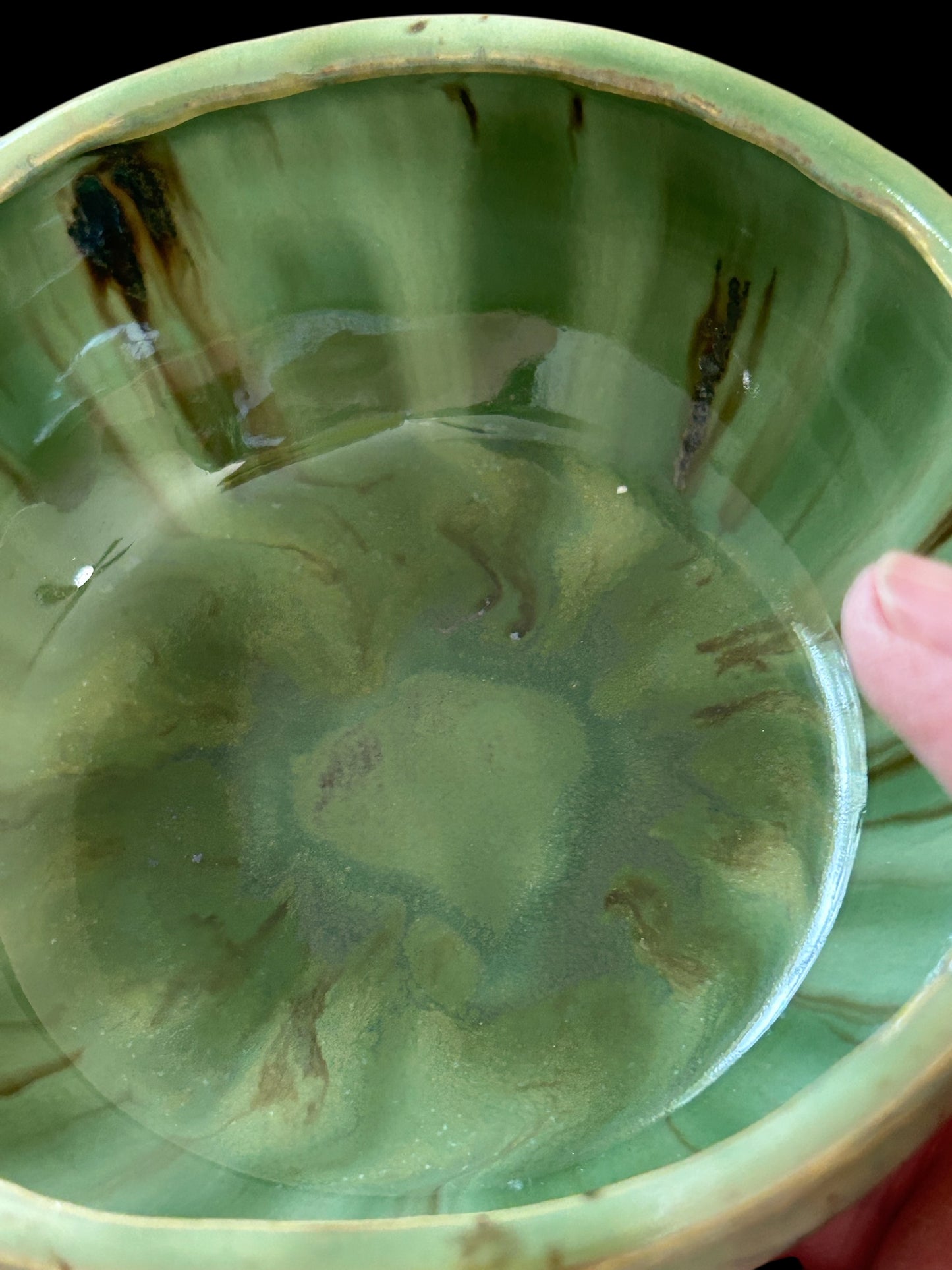 Small 5" Slip Cast Snack Bowl #89 in Aspen Green