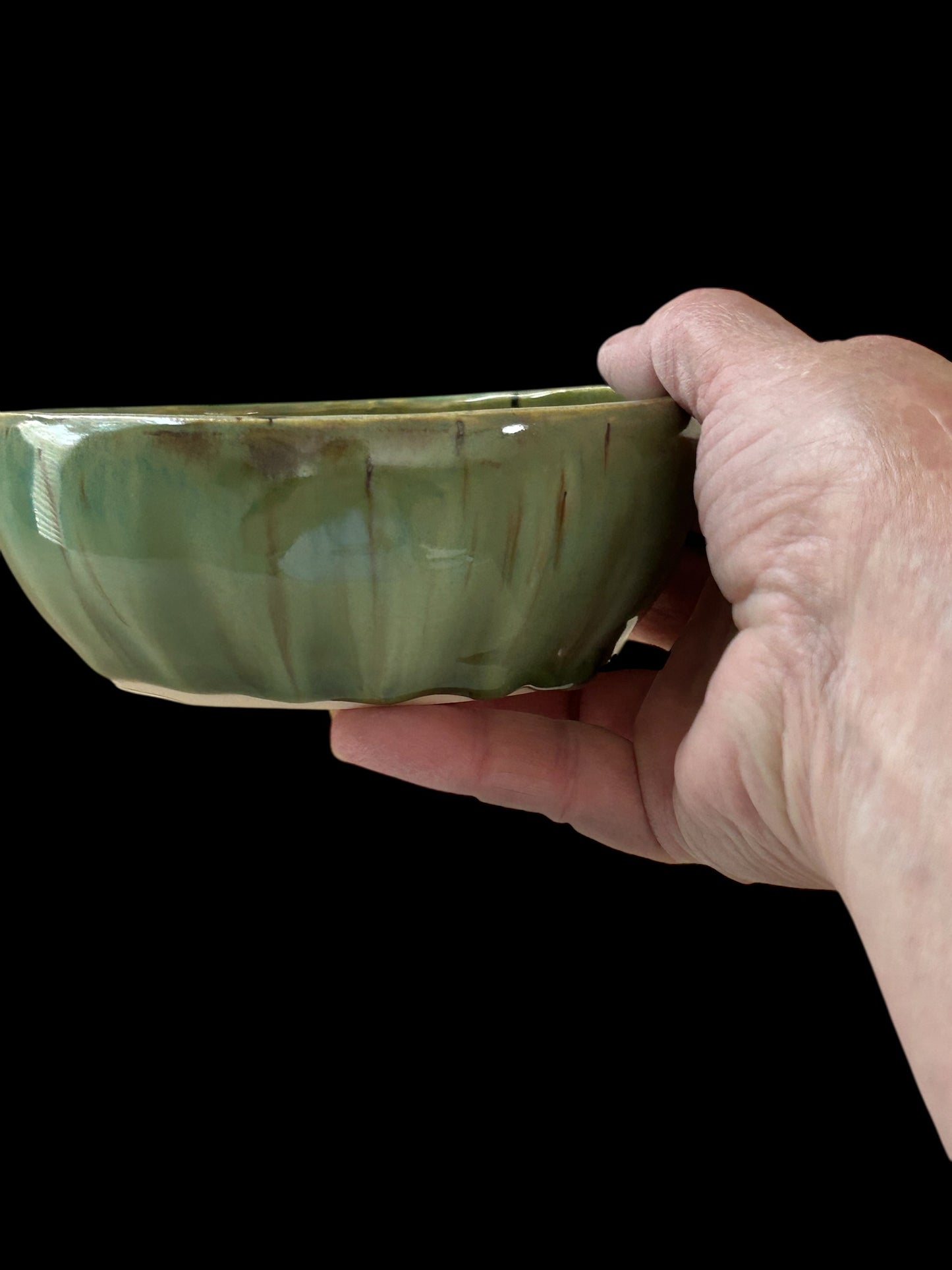 Small 5" Slip Cast Snack Bowl #89 in Aspen Green