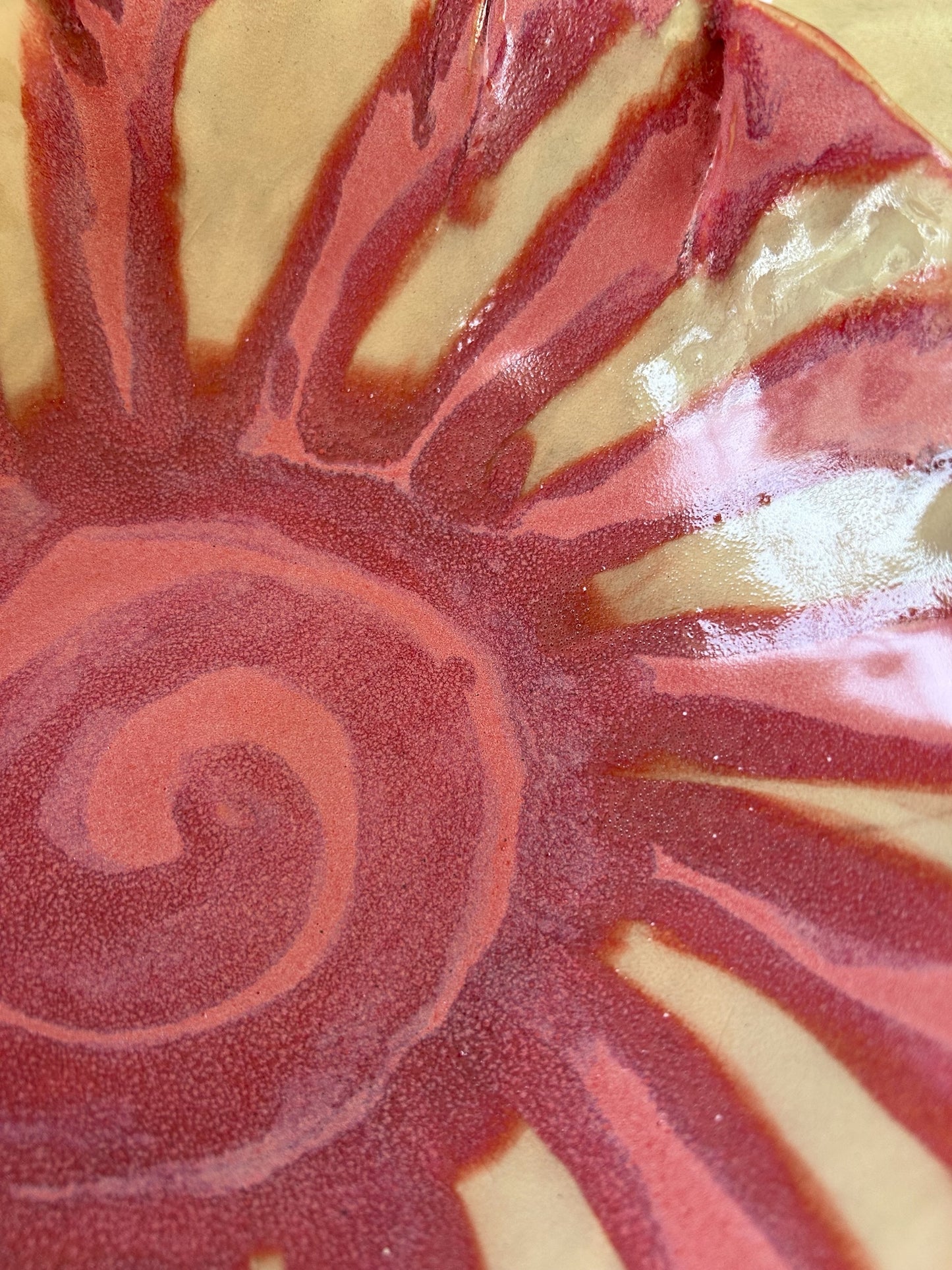 Extra-Large Salad Bowl #78 with Freeform Rim in Blush Pink and Rose