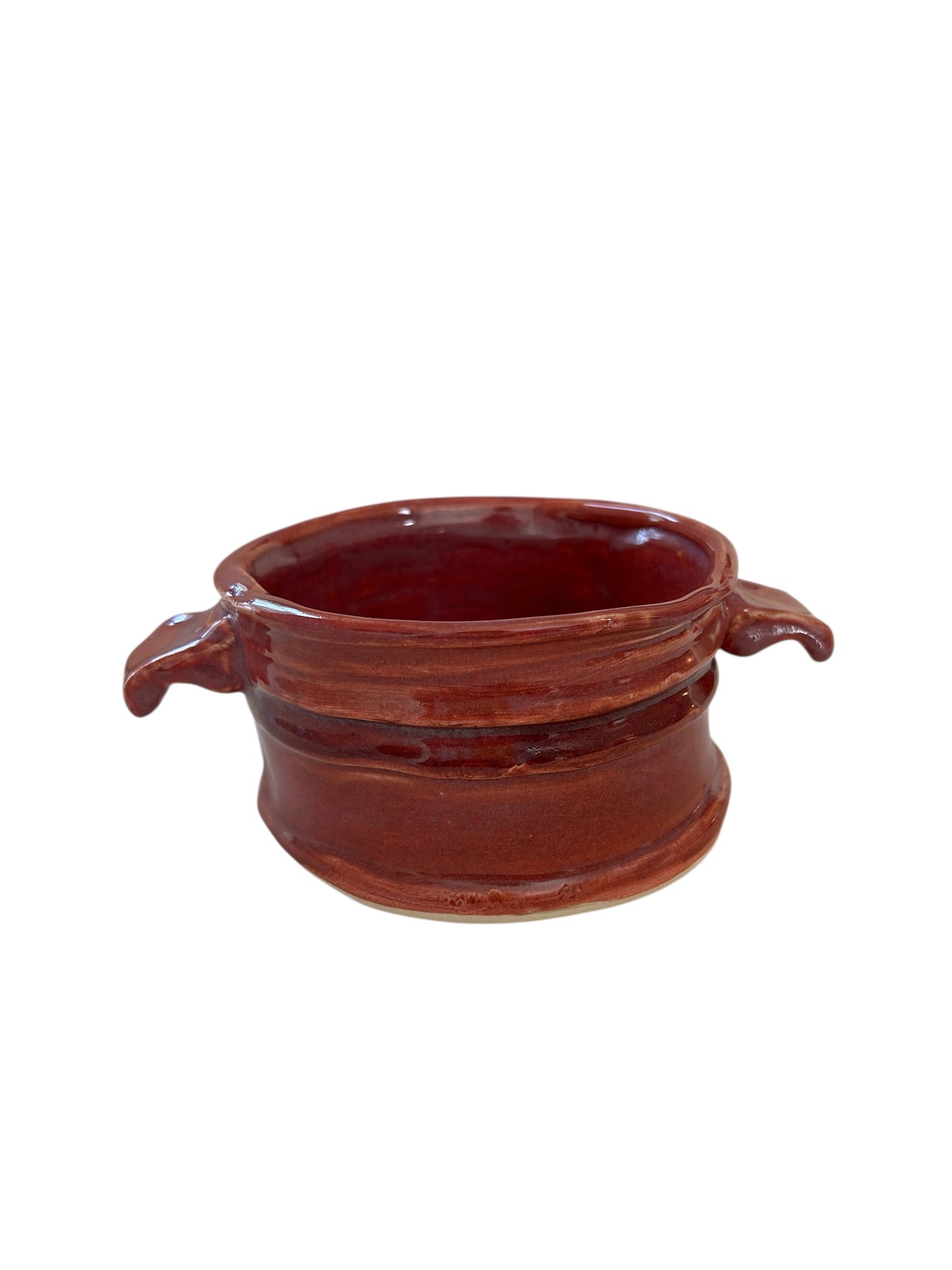 Medium Extruded Soufflé Baking Dish #1 in Red Rock Glaze