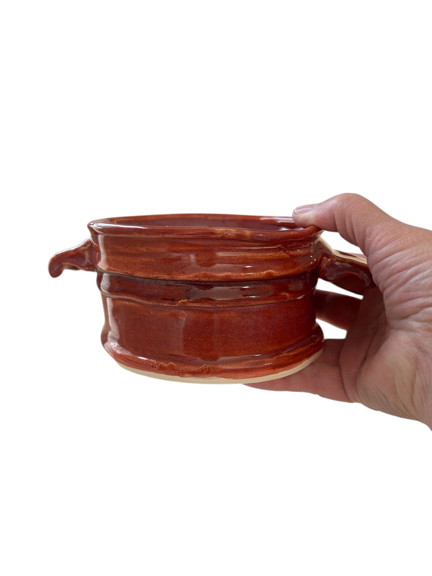 Medium Extruded Soufflé Baking Dish #1 in Red Rock Glaze