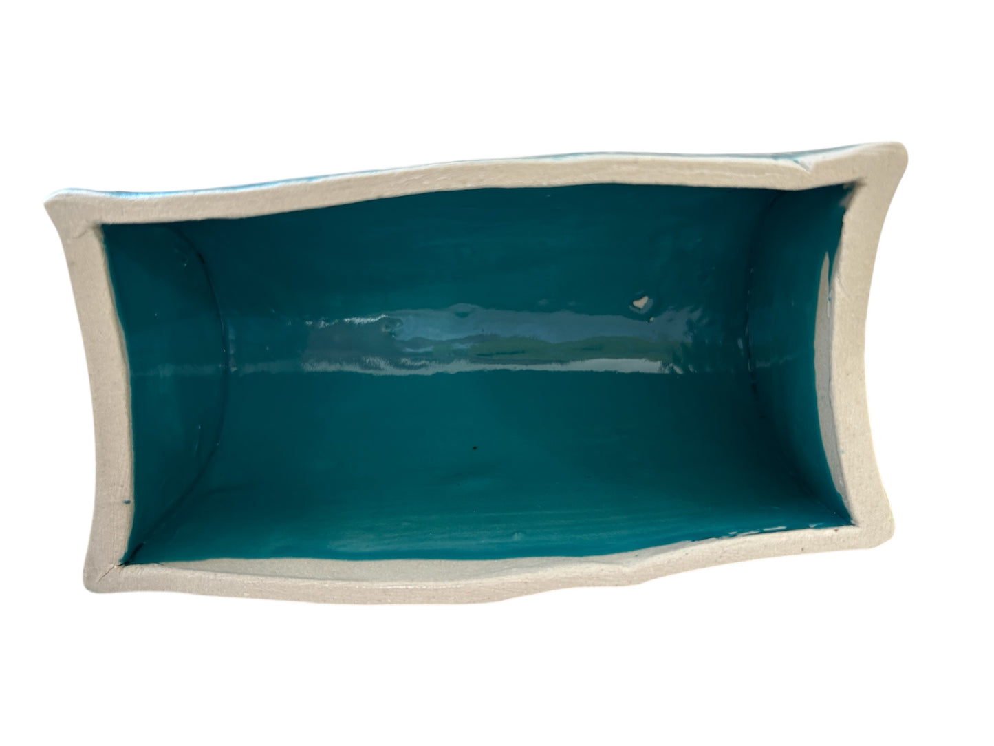 Extruded Butter Dish #1 with Sgraffito Waves Designs
