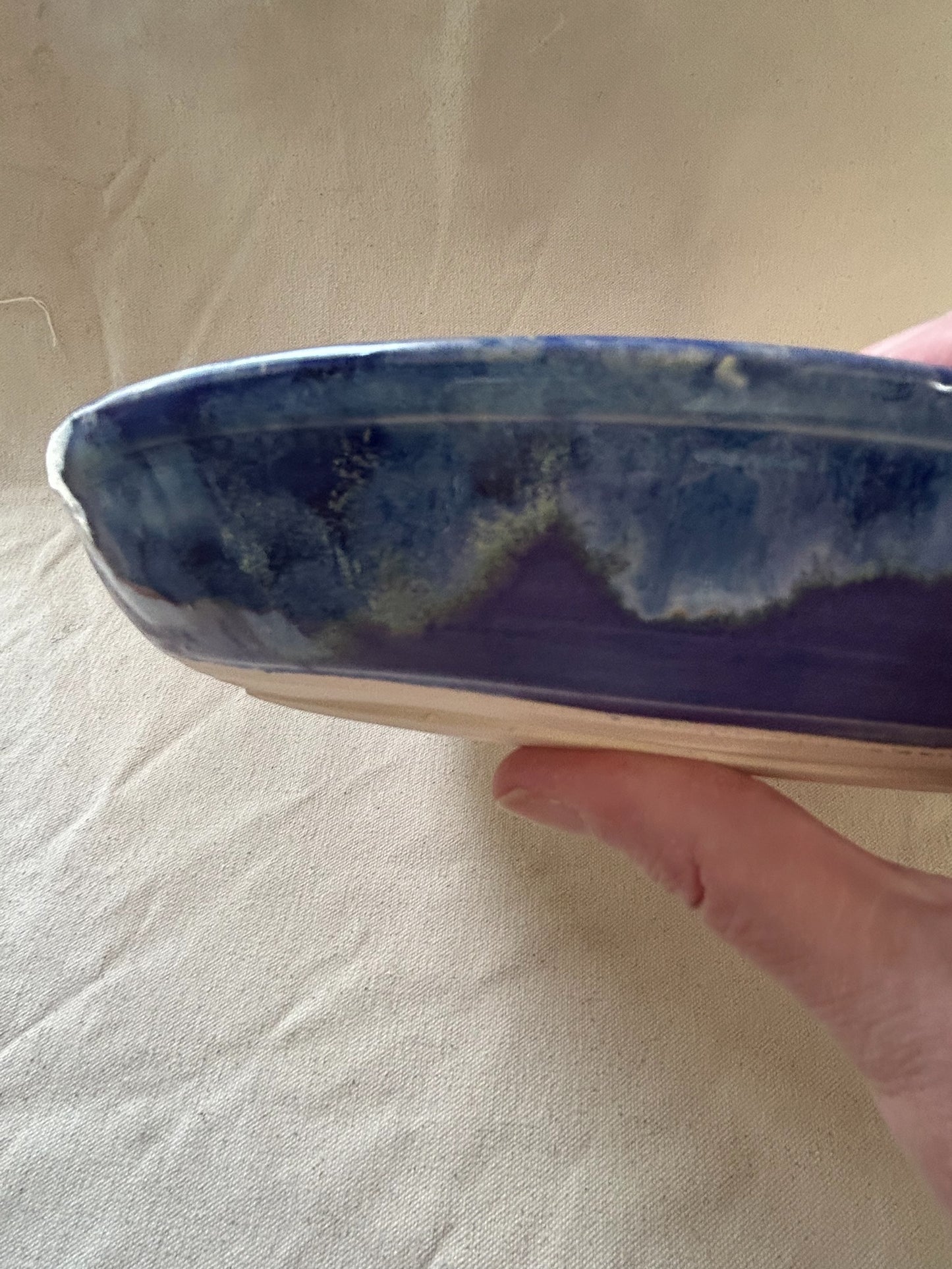Wheel-Thrown Pie Pan #2 in Aspen Blue