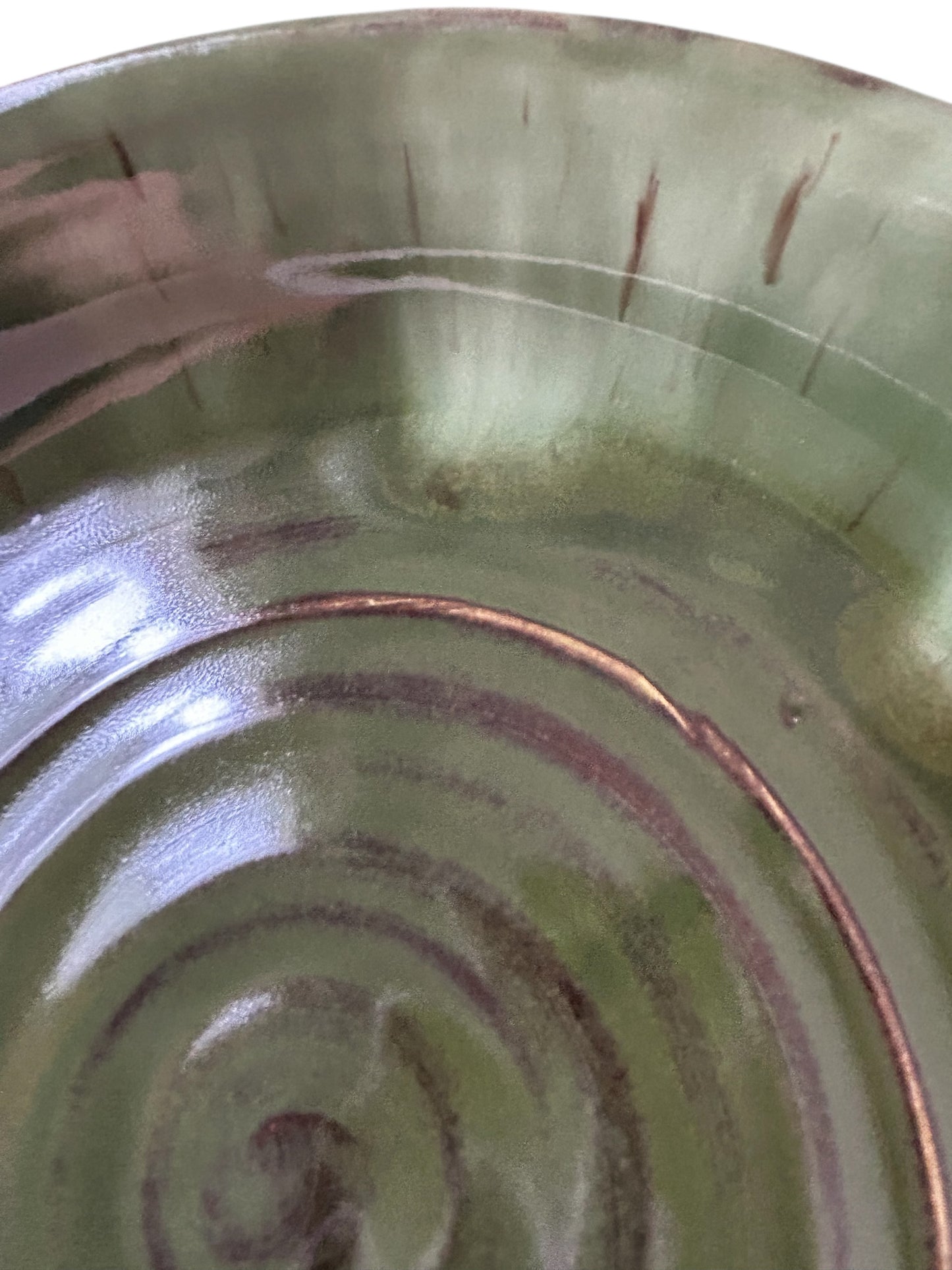 Wheel-Thrown Pie Pan #3 in Aspen Green