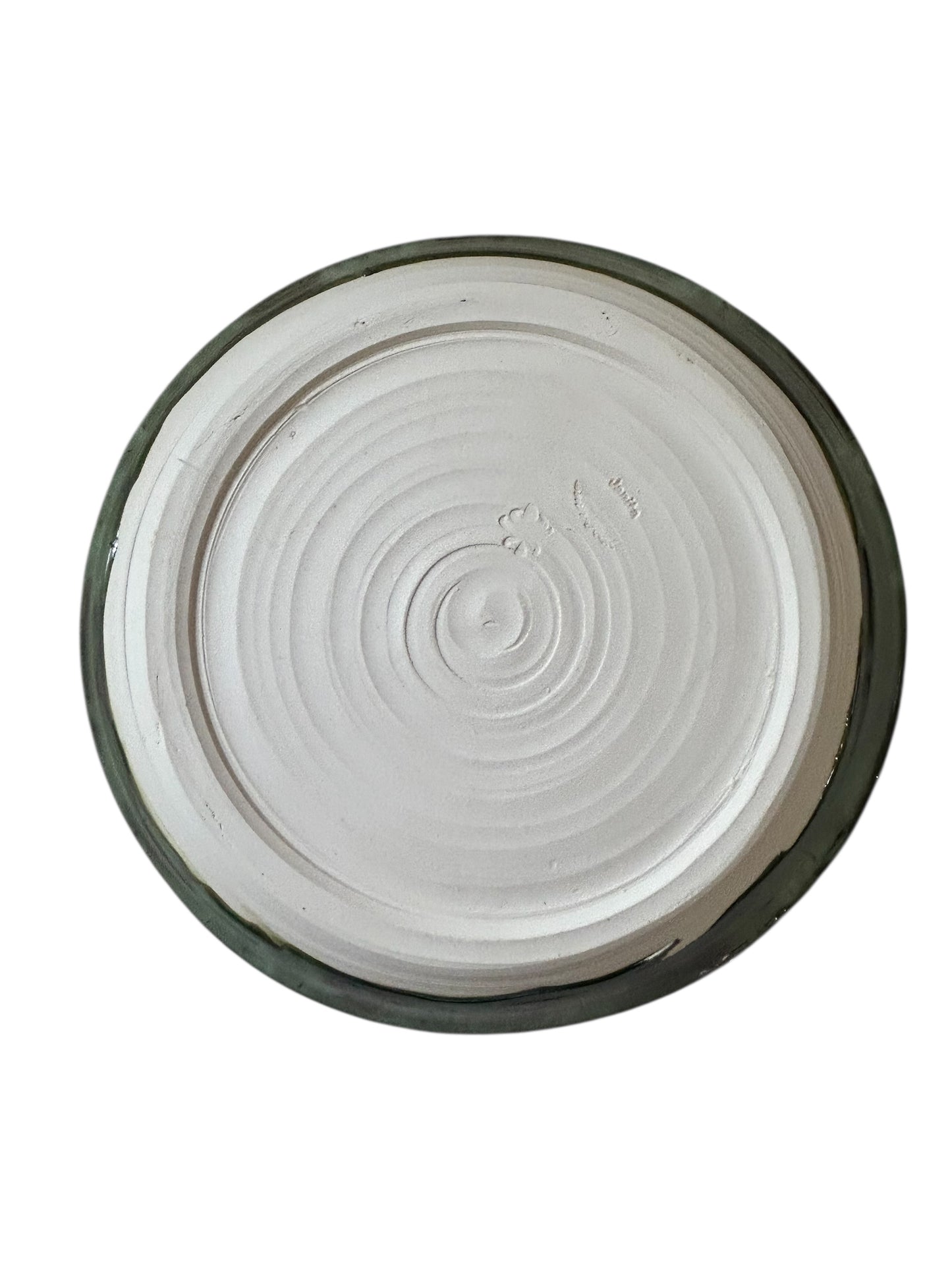 Wheel-Thrown Pie Pan #3 in Aspen Green