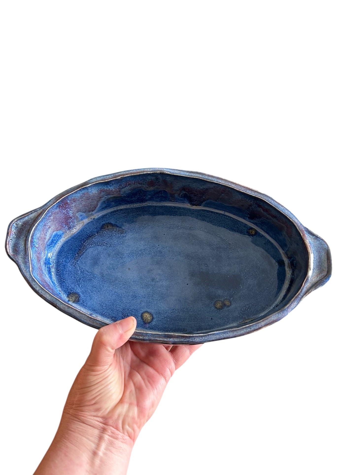 Oval Extruded Casserole #1 with Handles in Vivid Blue