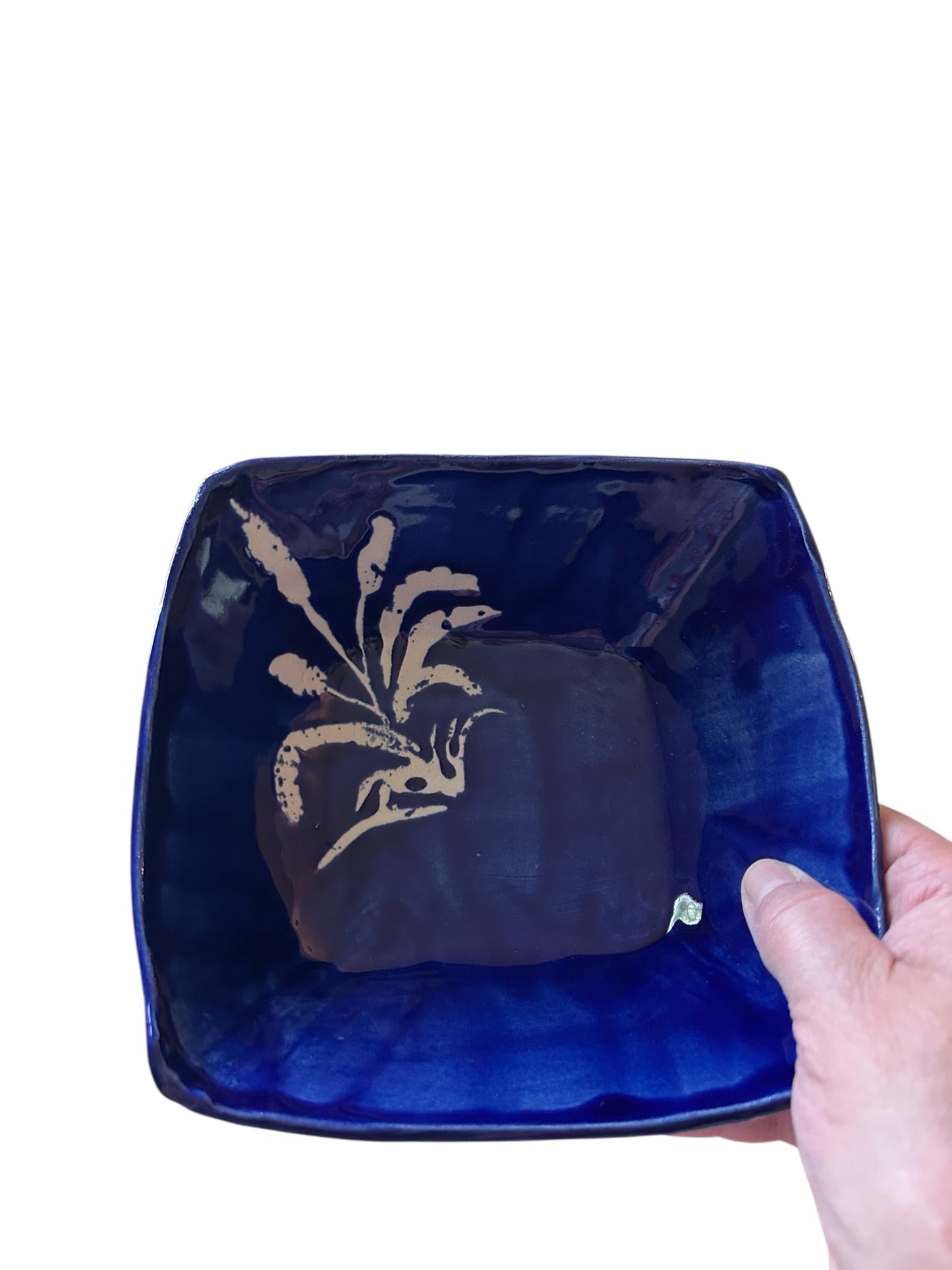 Cattails Complete Square Dinnerware Set #10 in Cobalt Blue