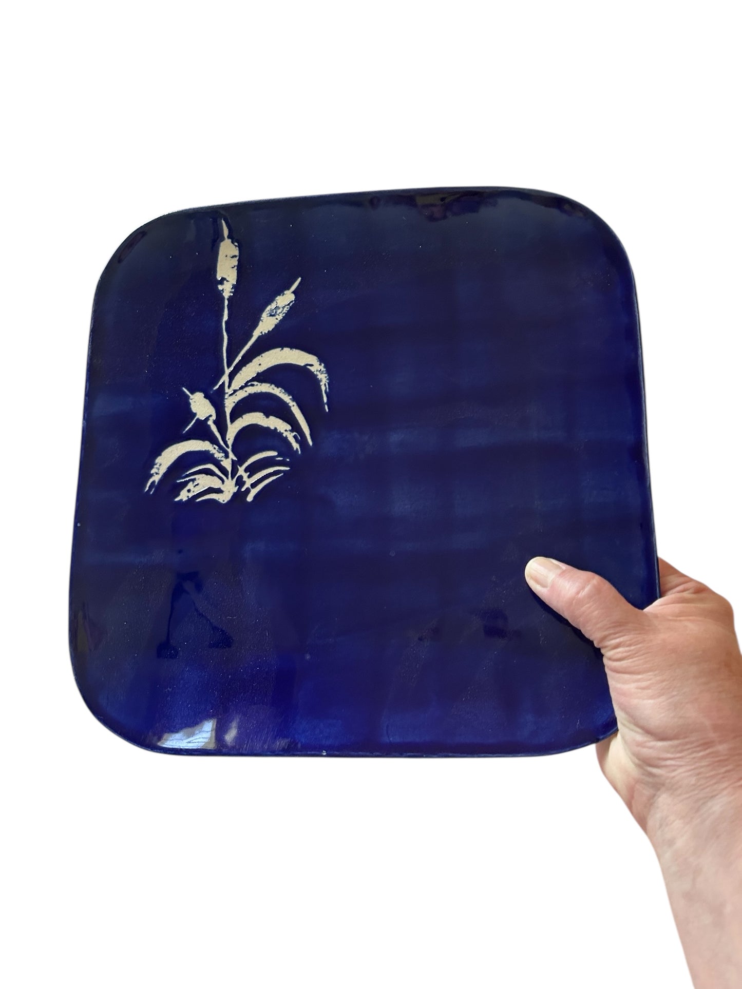 Cattails Complete Square Dinnerware Set #10 in Cobalt Blue
