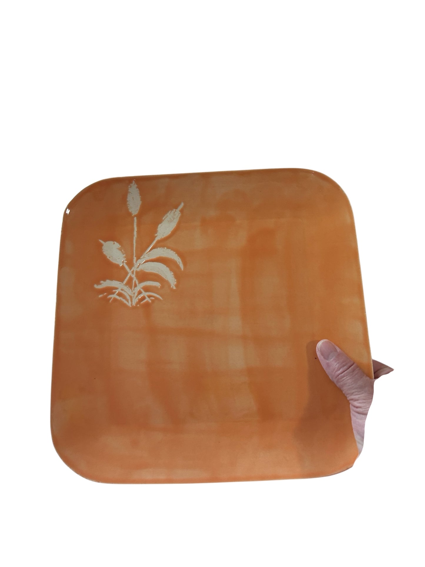 Cattails Complete Square Dinnerware Set #11 in Tangelo