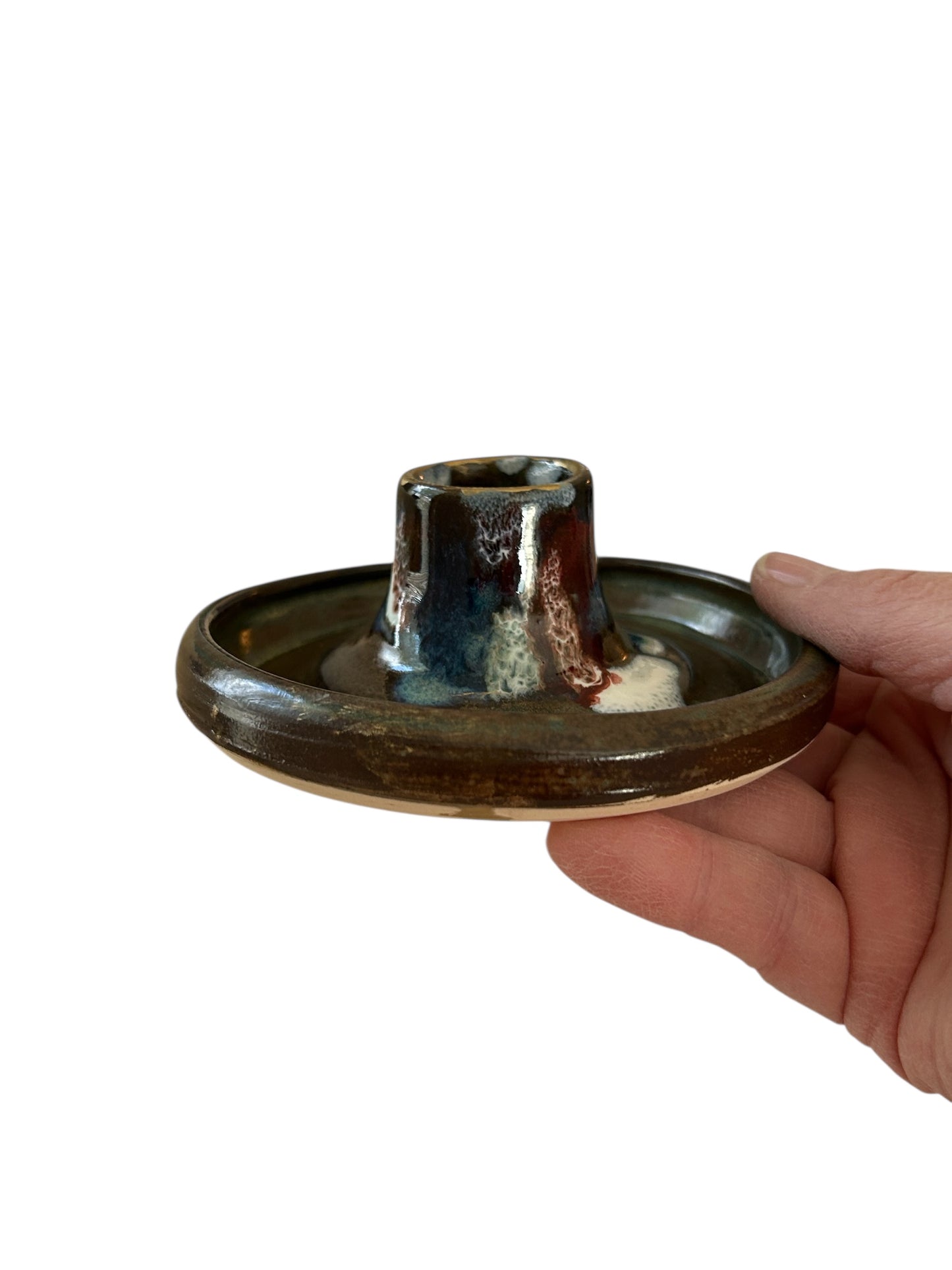Traditional Chawan Tea Bowl and Chasen Whisk Holder Set #5 with 14K Gold Accents