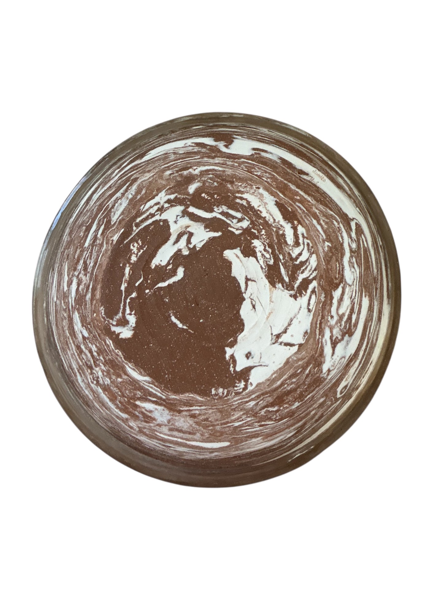 Large Marbled Platter #30 in Chocolate Brown and Bright White Stoneware