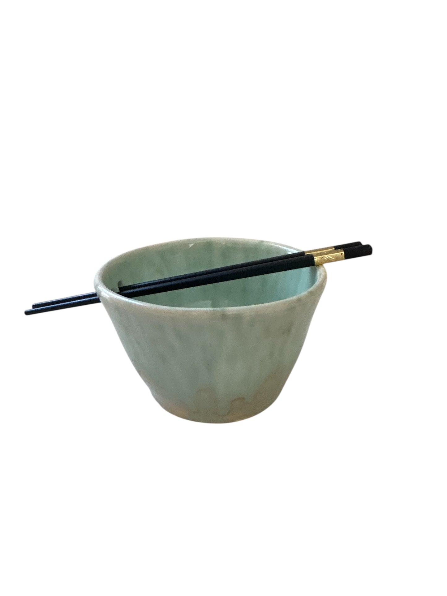 Ramen Noodle Bowl #80 with Built-In Chopsticks Holder in Aspen Green