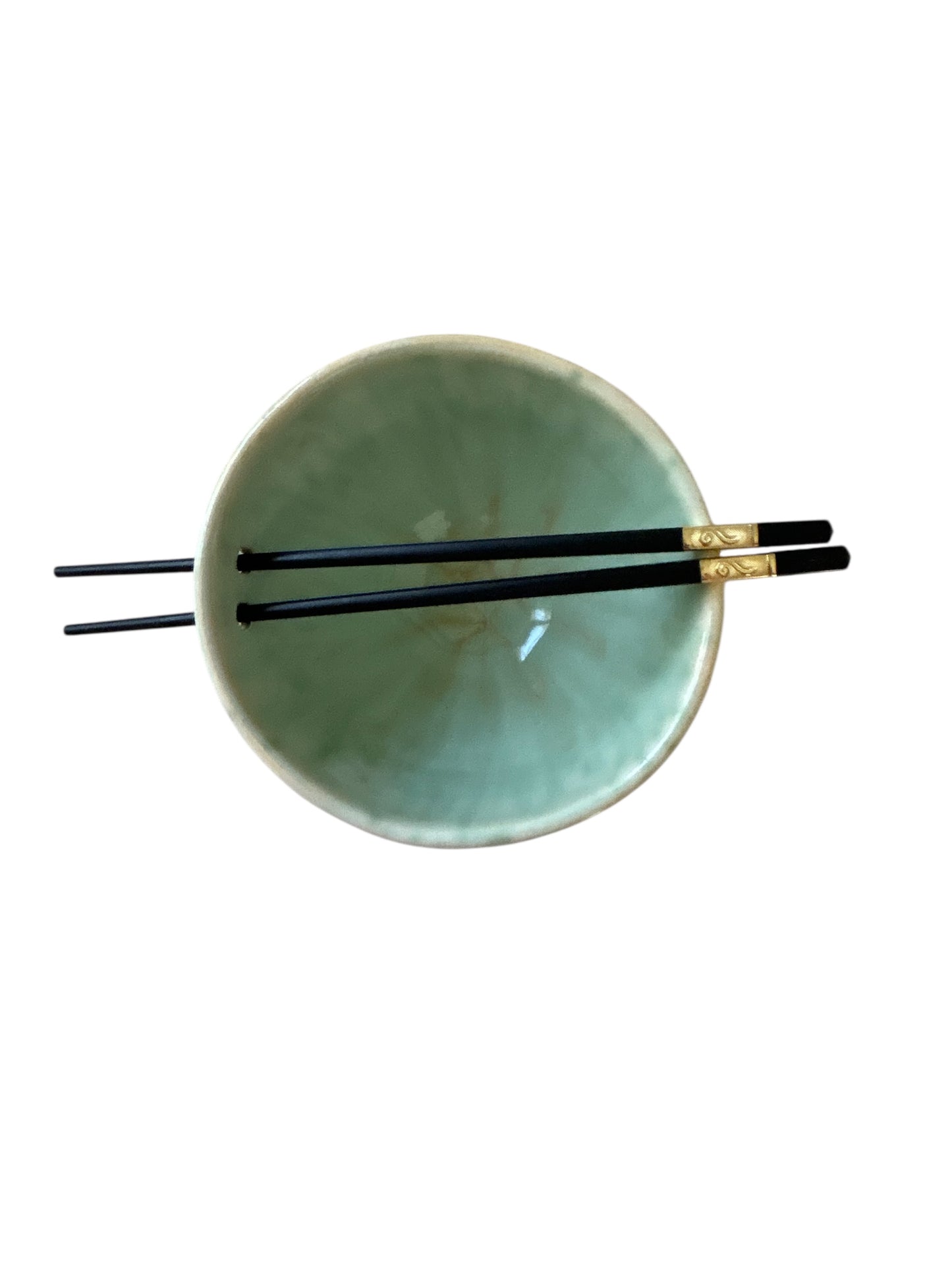 Ramen Noodle Bowl #80 with Built-In Chopsticks Holder in Aspen Green