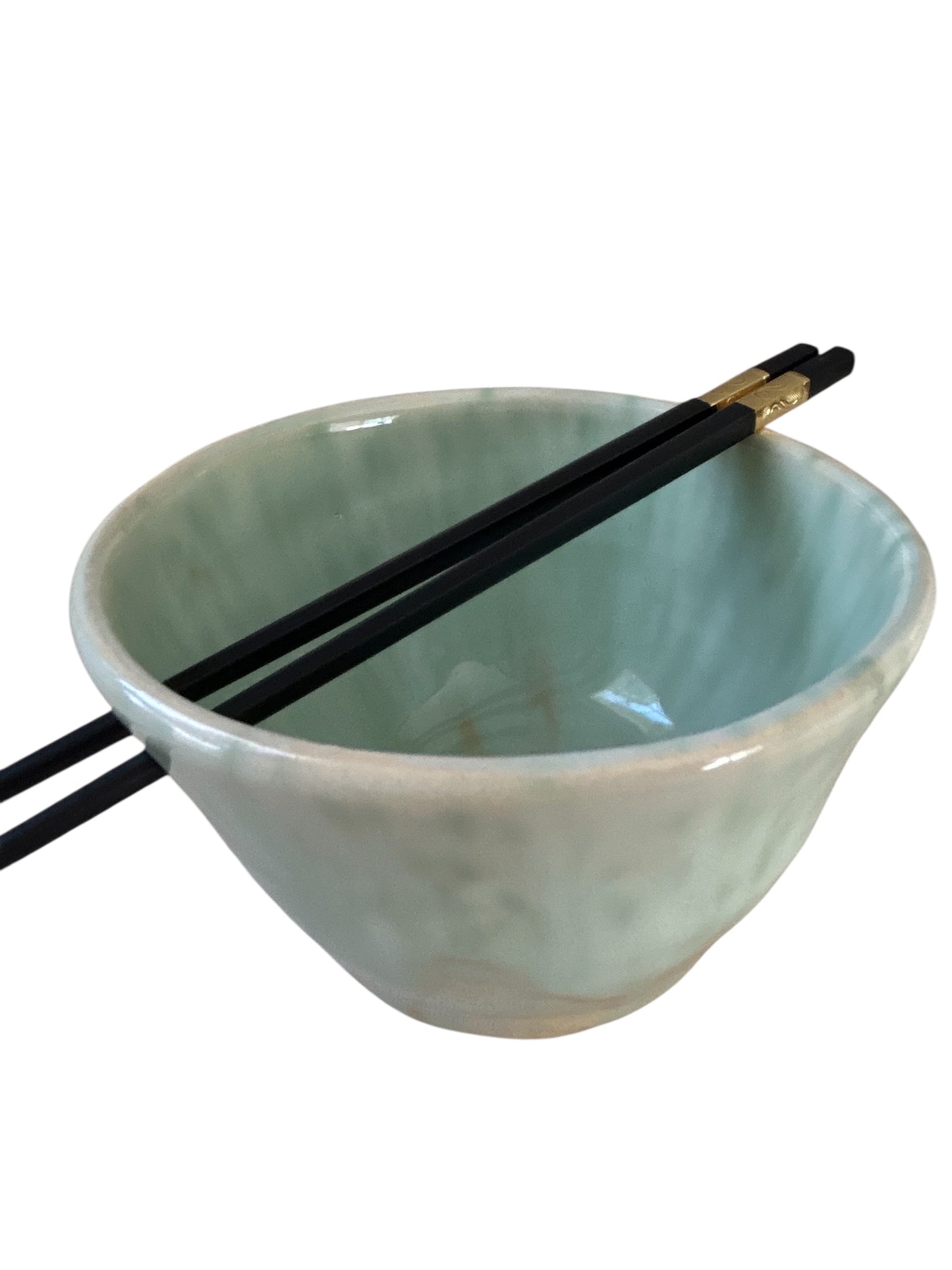 Ramen Noodle Bowl #80 with Built-In Chopsticks Holder in Aspen Green