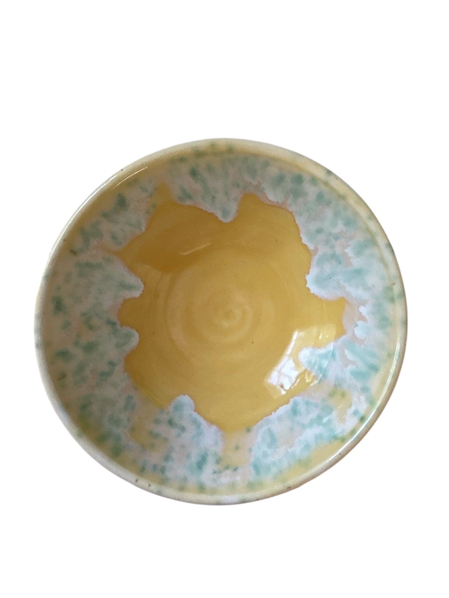 General Purpose Bowl #32 in Yellow and Speckled Mint