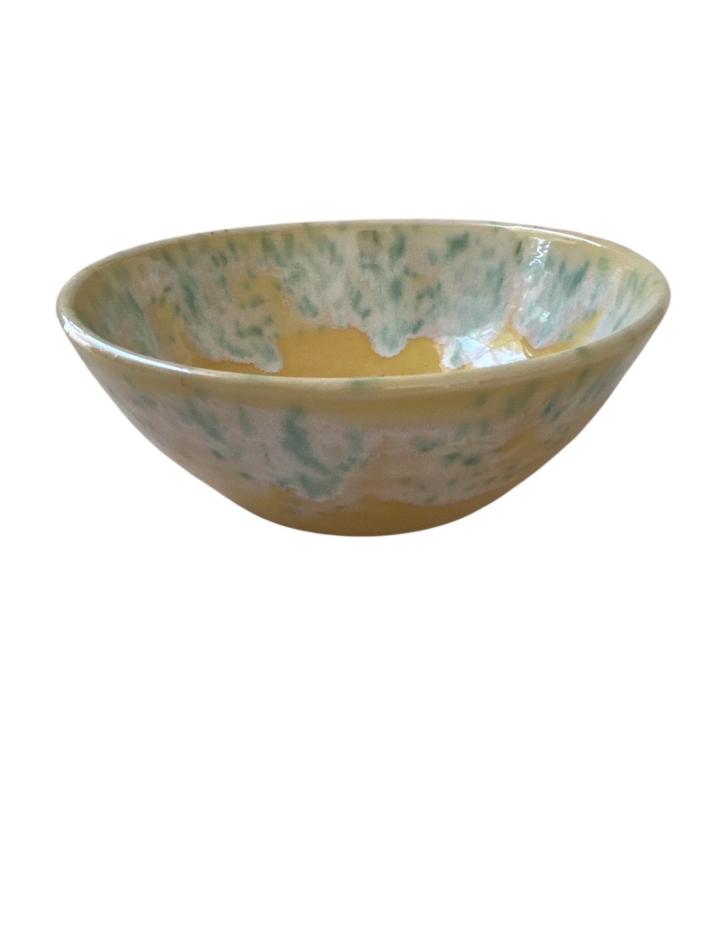 General Purpose Bowl #32 in Yellow and Speckled Mint
