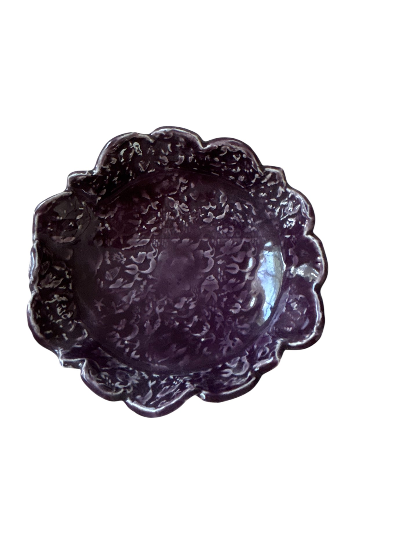 Complete Dinnerware Set for One #19 with Textured Ocean Designs in Mulberry