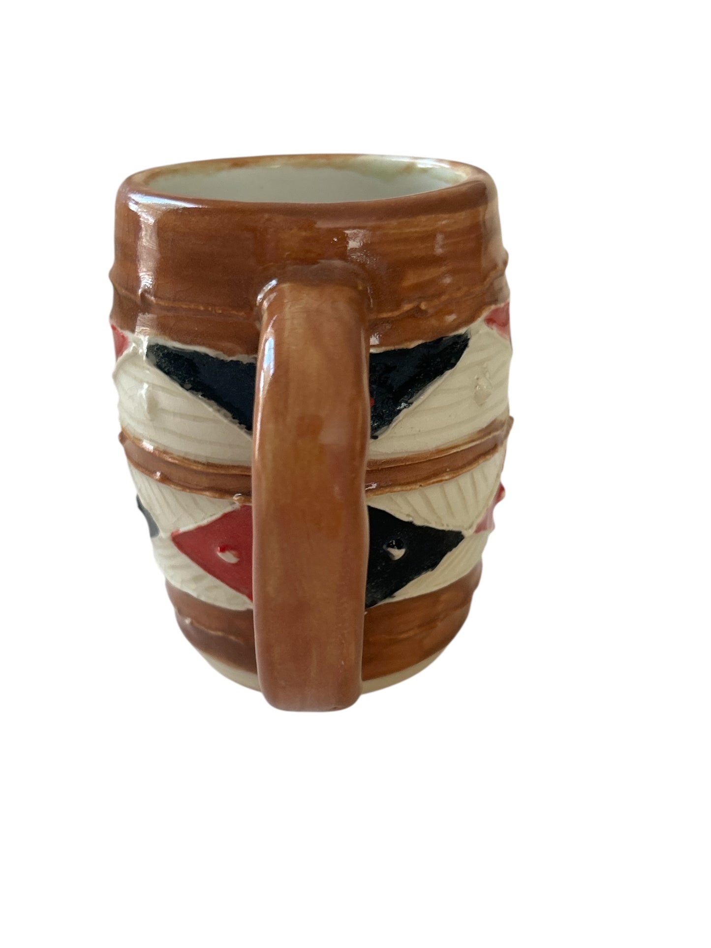 Aztec-Style Slip Trailed Mug #1 with Geometric Designs