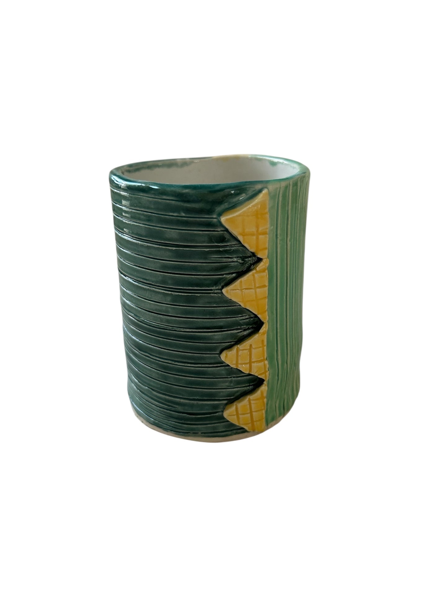 Handbuilt Mug #46 with Harlequin Designs