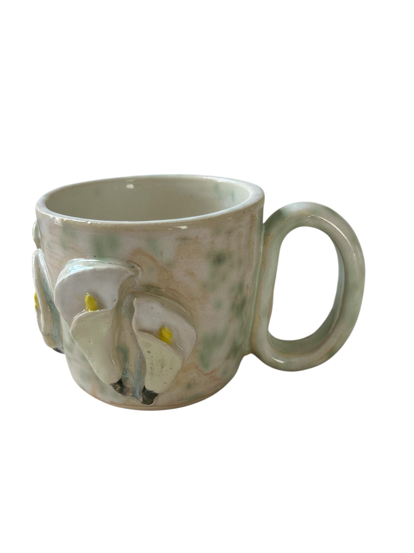 Sprigged Mug #24 with White Calla Lilies
