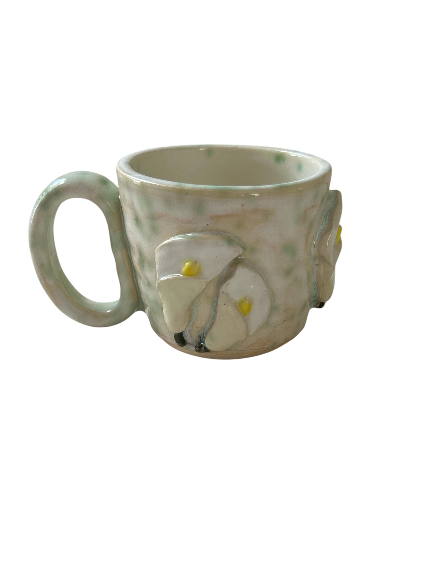 Sprigged Mug #24 with White Calla Lilies