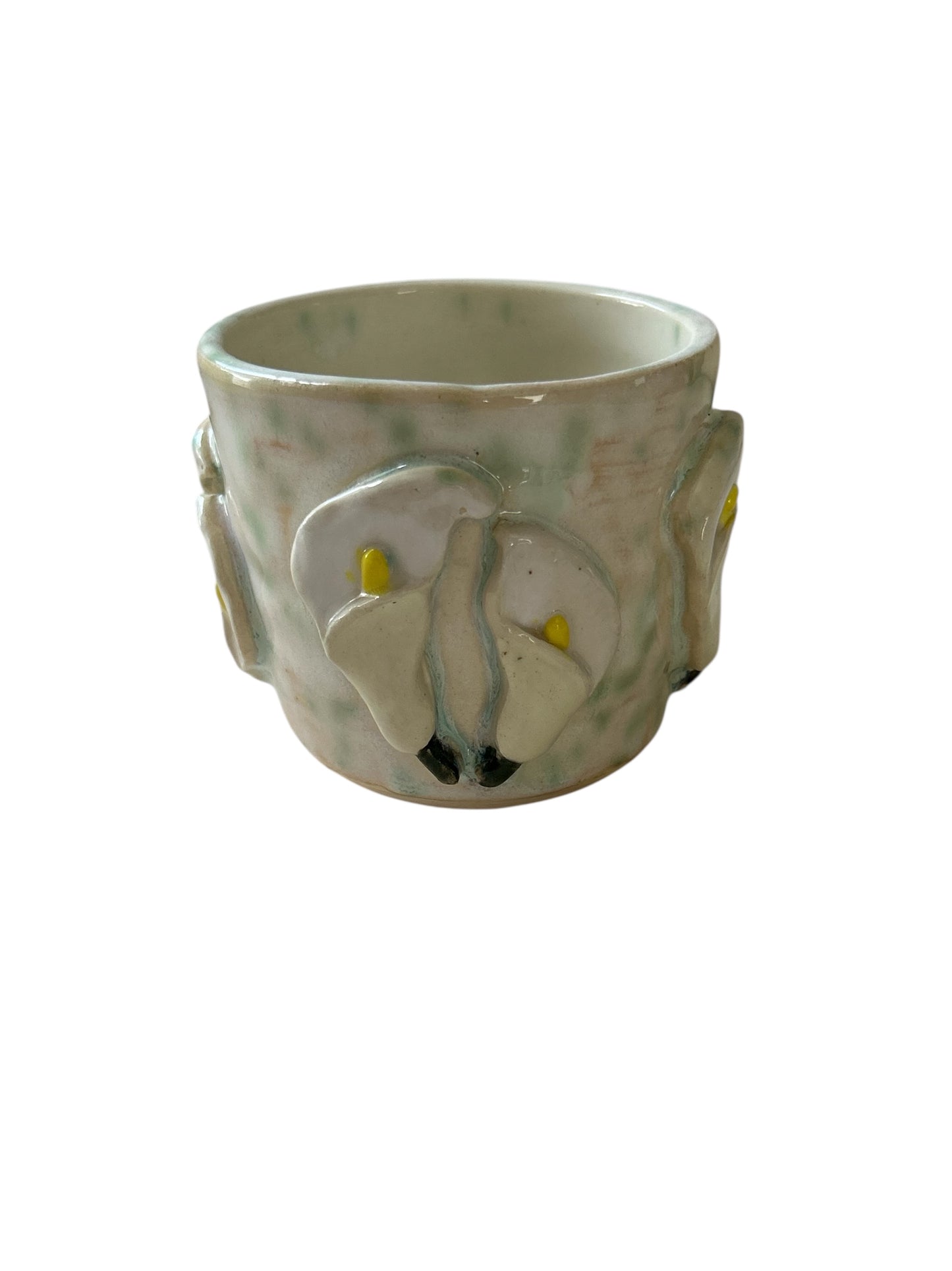 Sprigged Mug #24 with White Calla Lilies