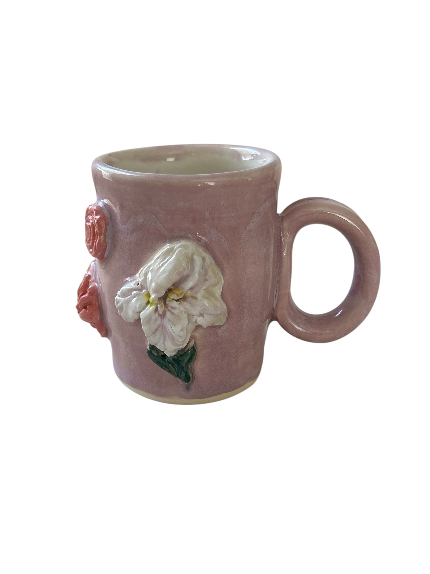 Sprigged Mug #26 with White Iris and Carnation