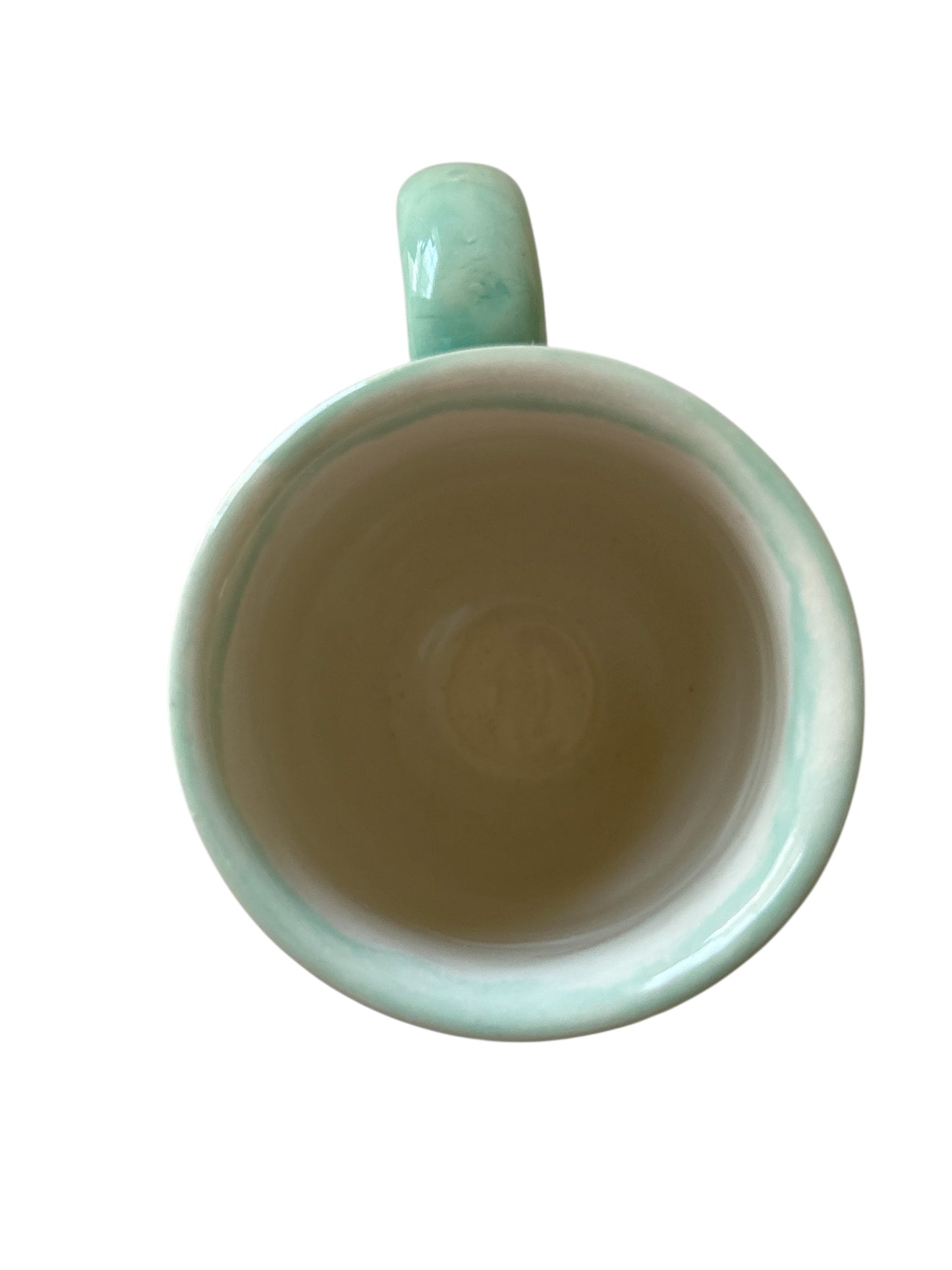 Sprigged Mug #28 with Pink Magnolias on Succulent Green Background