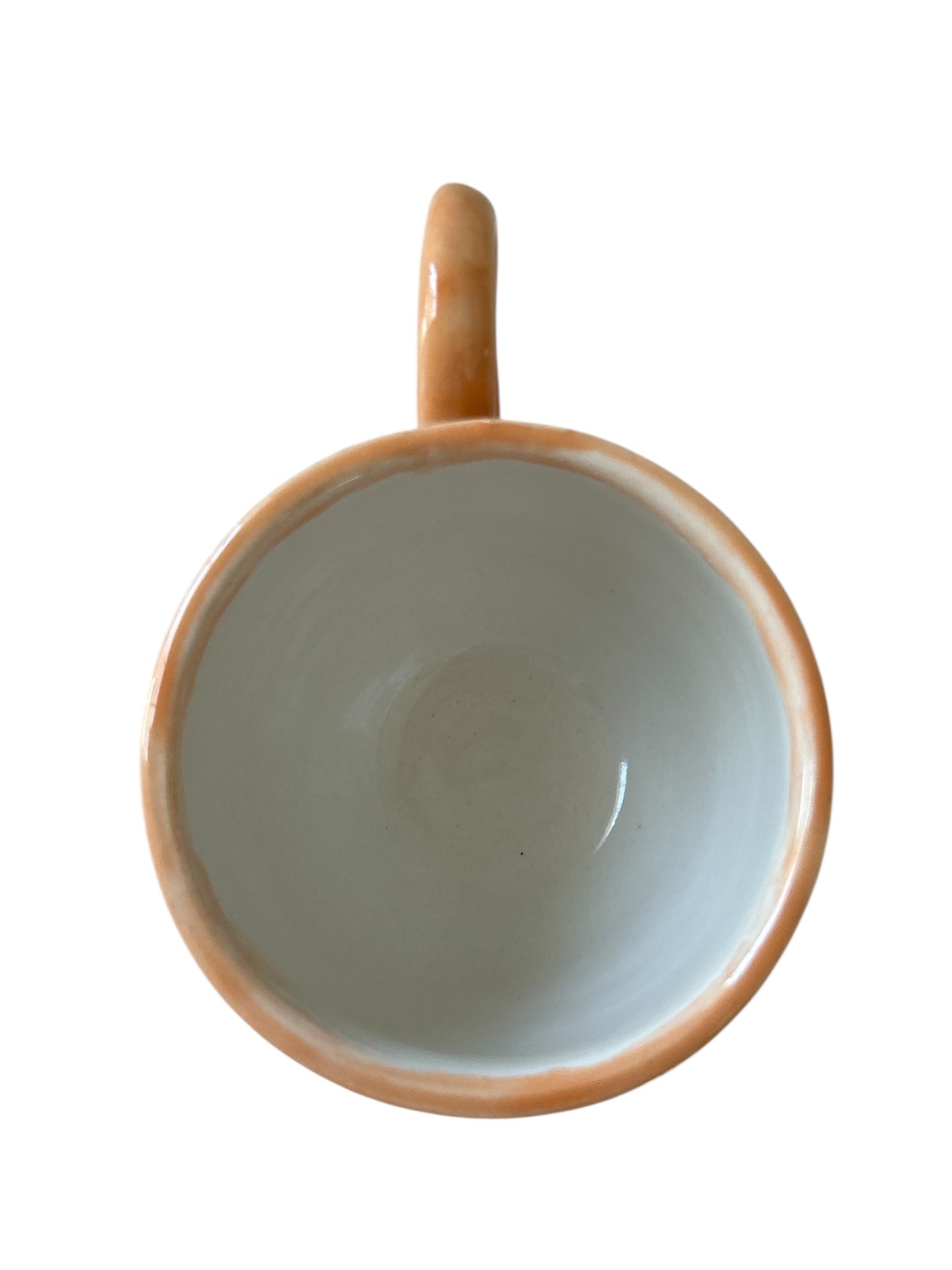 Wheel-Thrown Mug #16 with Door Latch Handle in Tangelo Orange