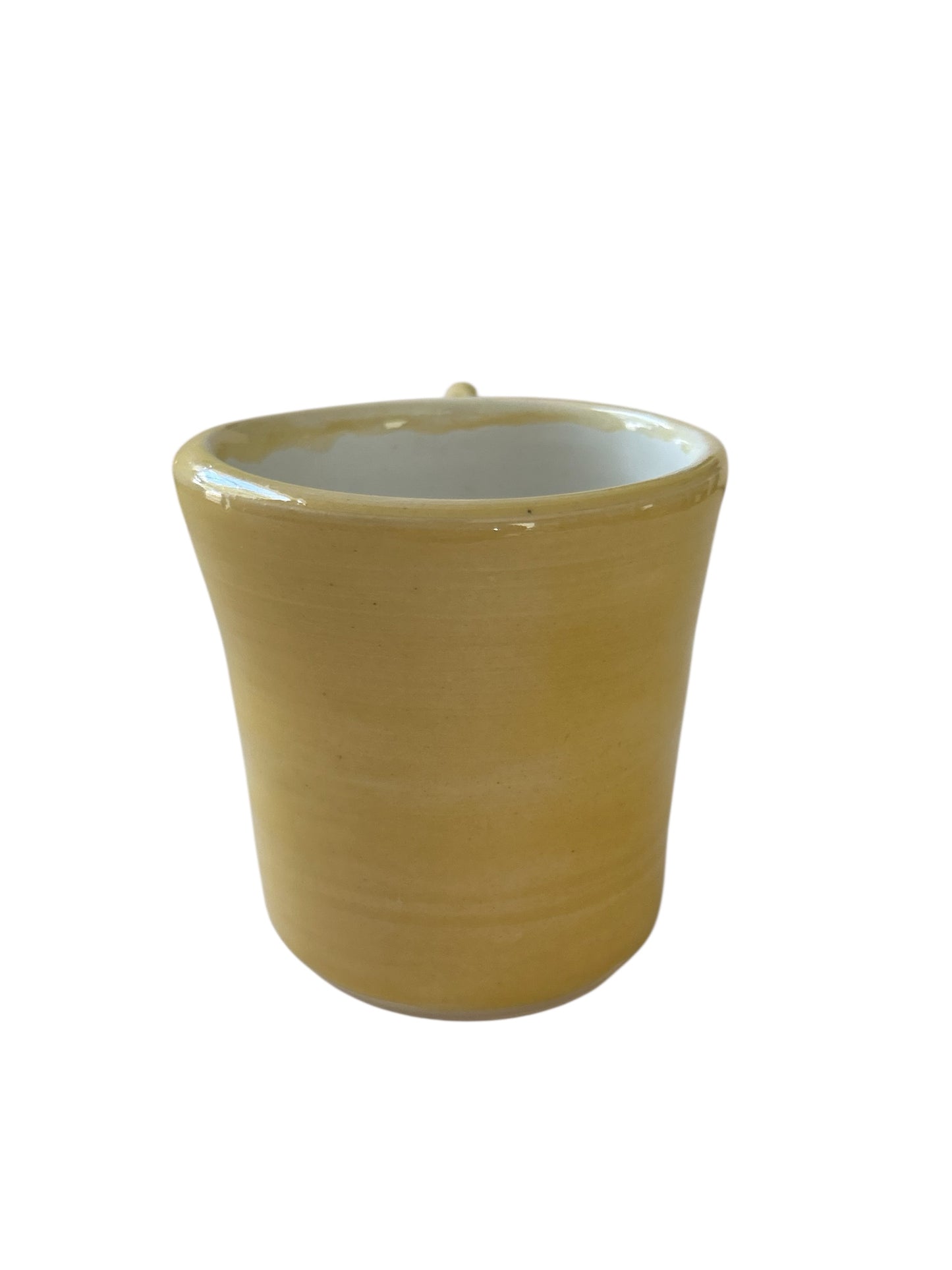 Wheel-Thrown Mug #15 with Twisted Coil Handle in Marigold Yellow