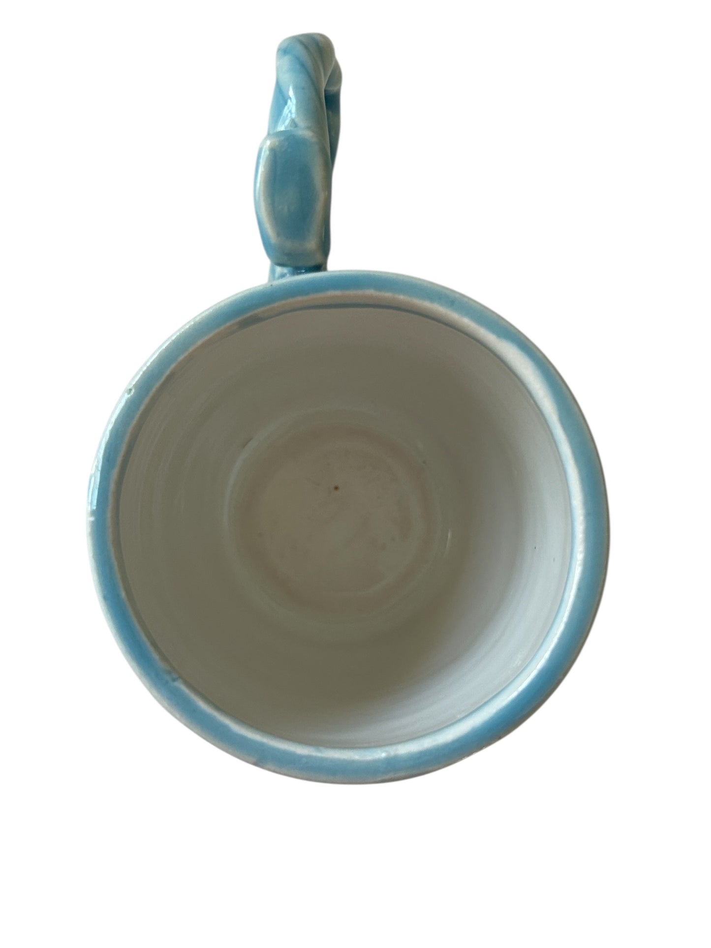 Wheel-Thrown Mug #17 with Rope Handle in Blue Lagoon
