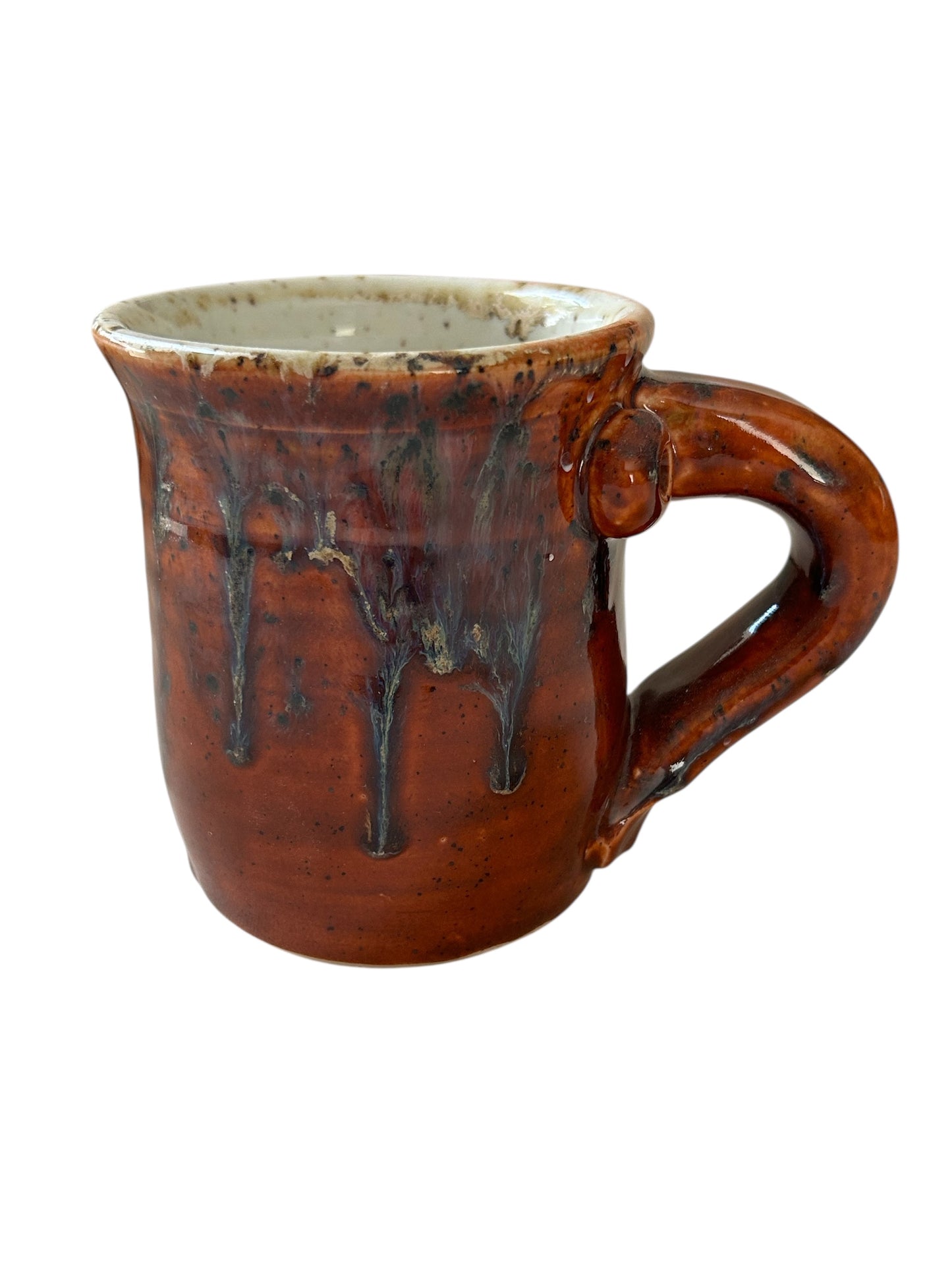 Wheel-Thrown Mug #38 with Saddle Handle in Deep Sienna Speckle