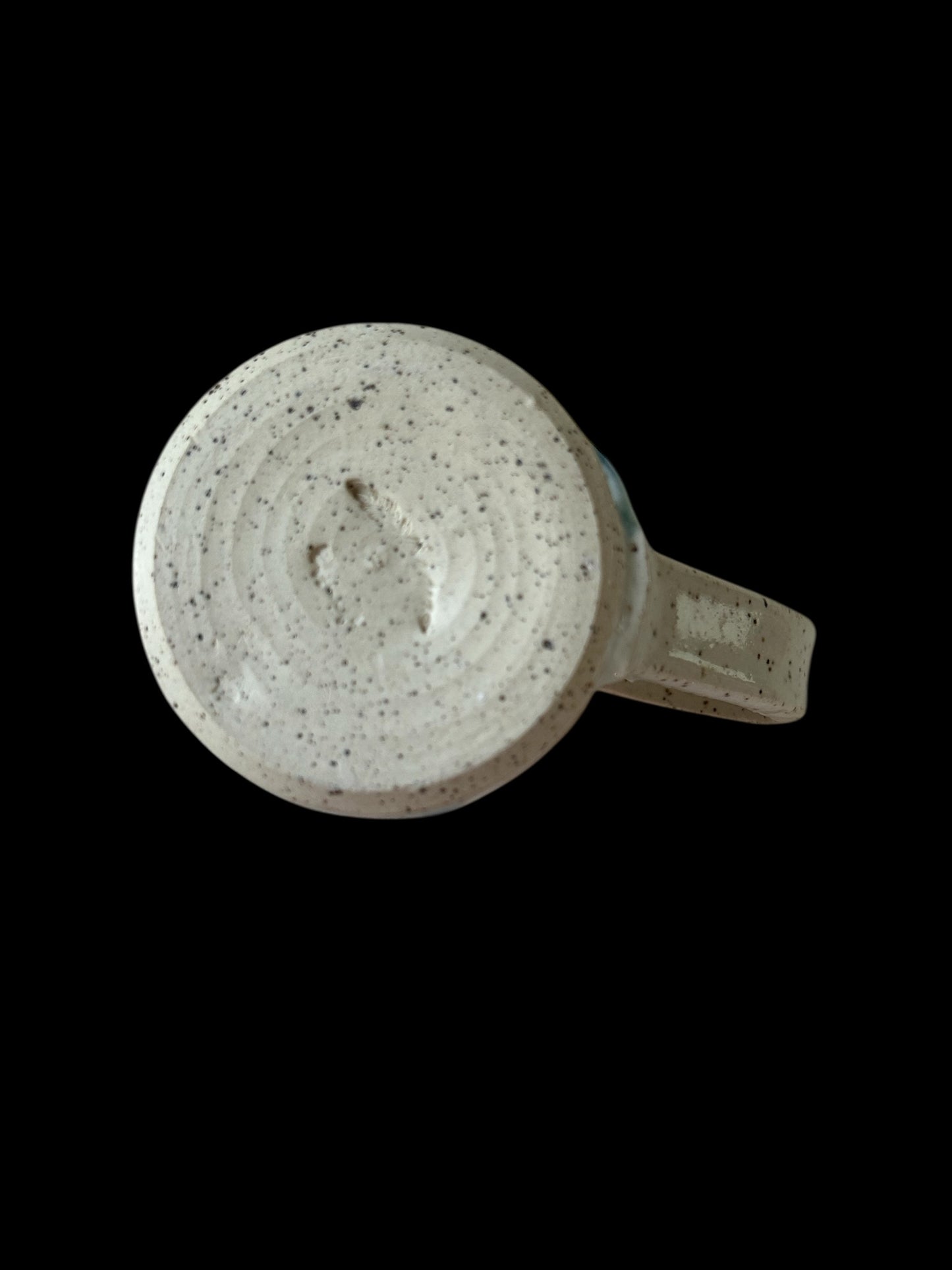 Wheel-Thrown Mug #65 on Speckled Stoneware in Transparent Spring Colors