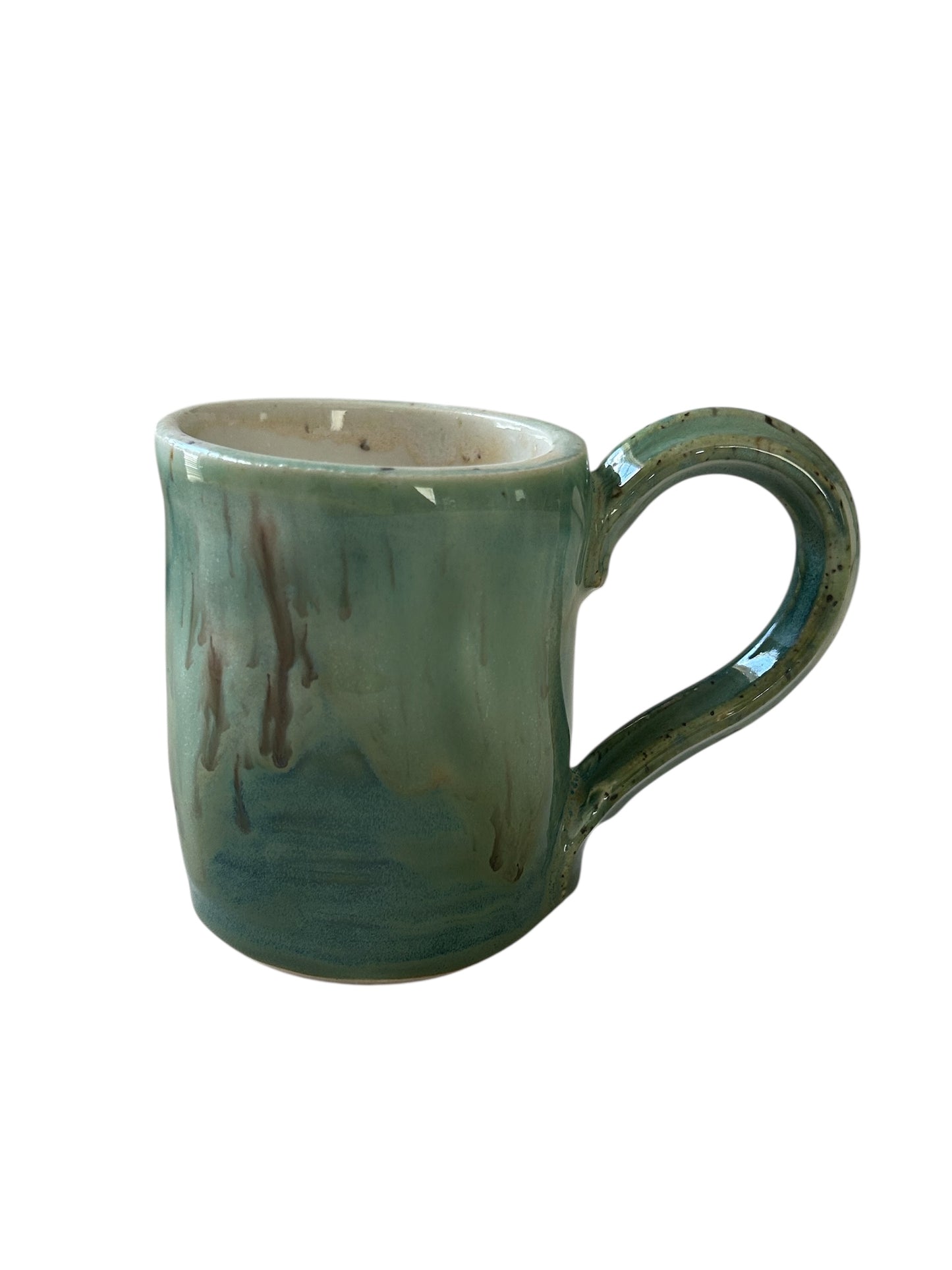Wheel-Thrown Mug #76 in Aspen Green