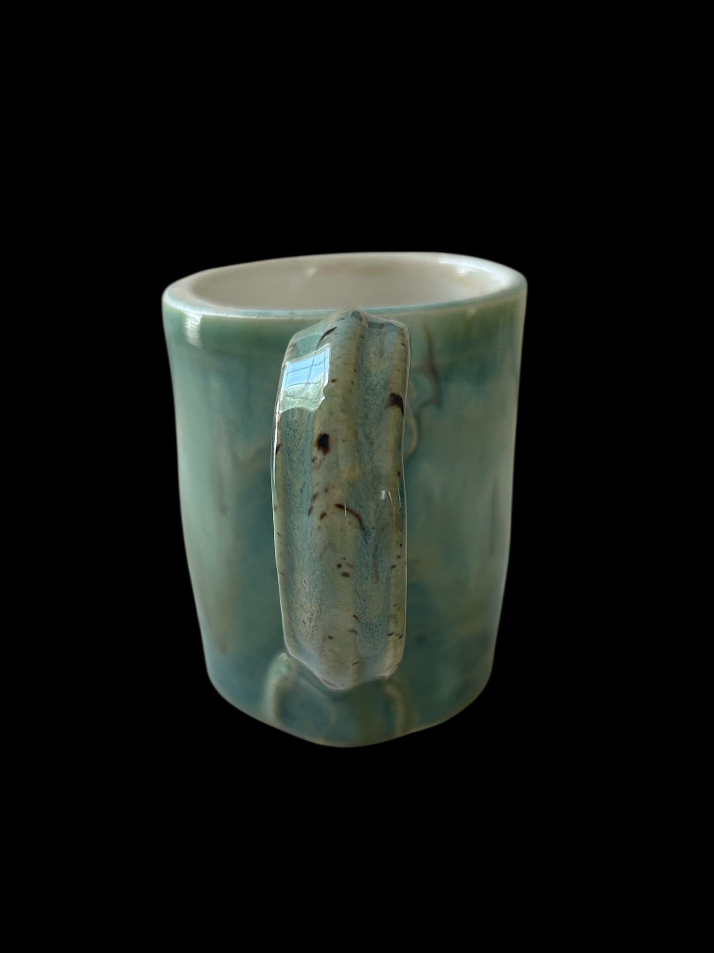 Wheel-Thrown Mug #76 in Aspen Green