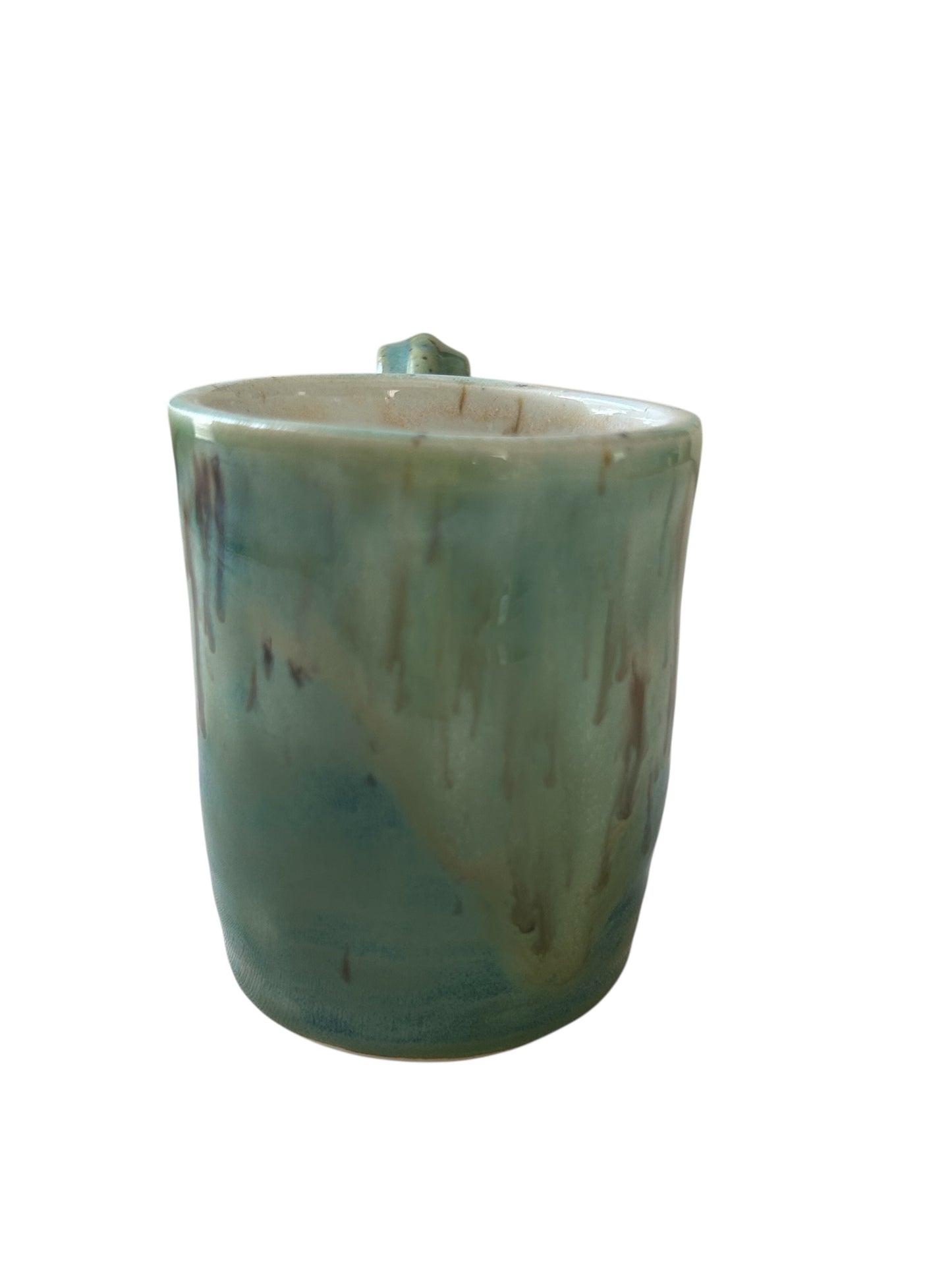 Wheel-Thrown Mug #76 in Aspen Green