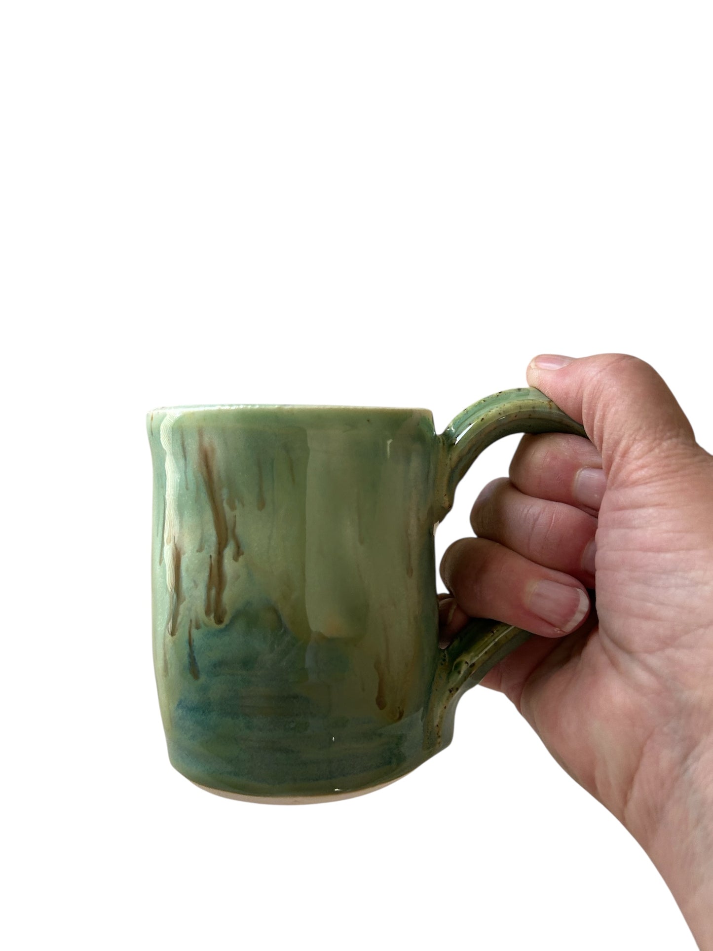 Wheel-Thrown Mug #76 in Aspen Green